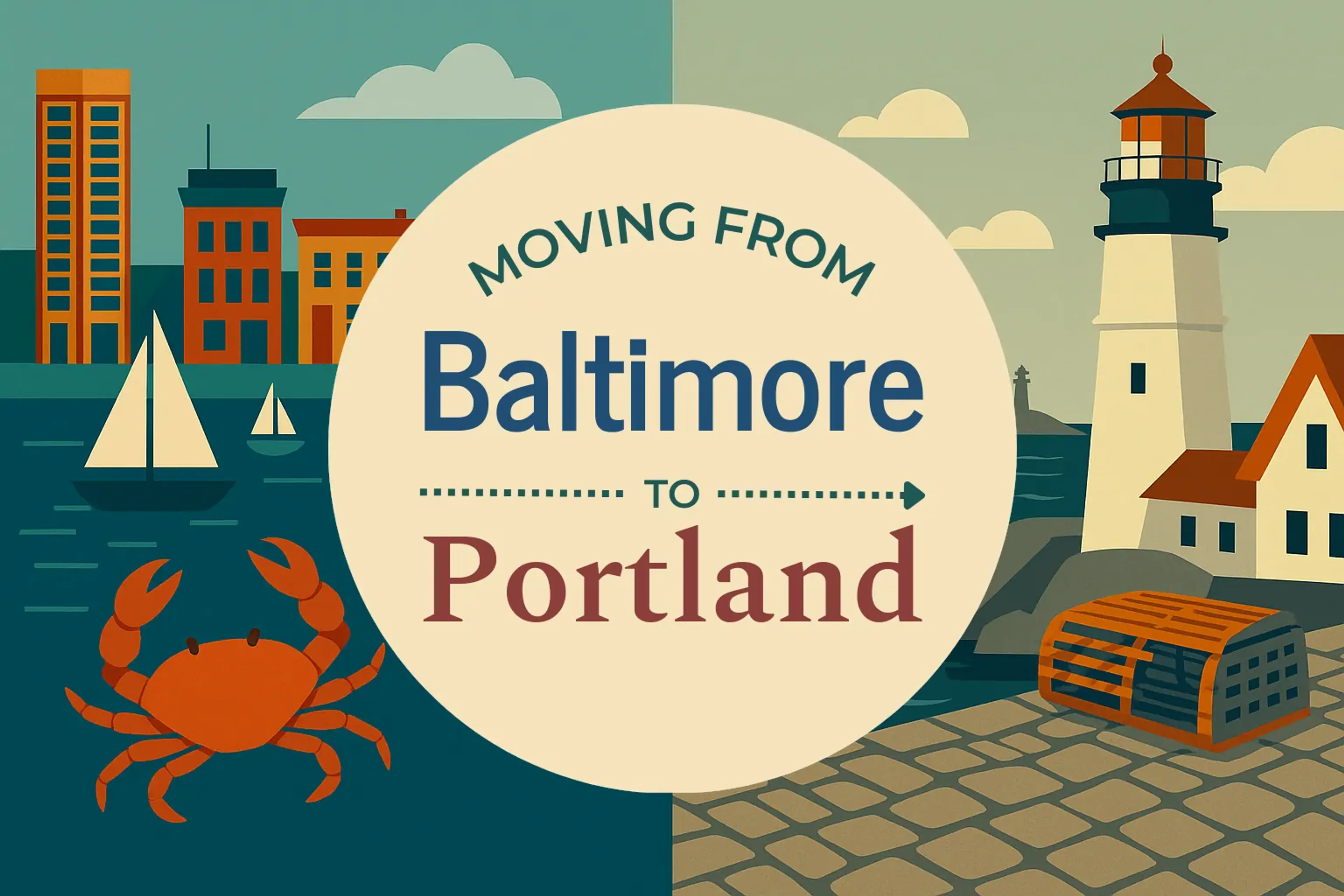 Side-by-side comparison of Baltimore to Portland moving companies