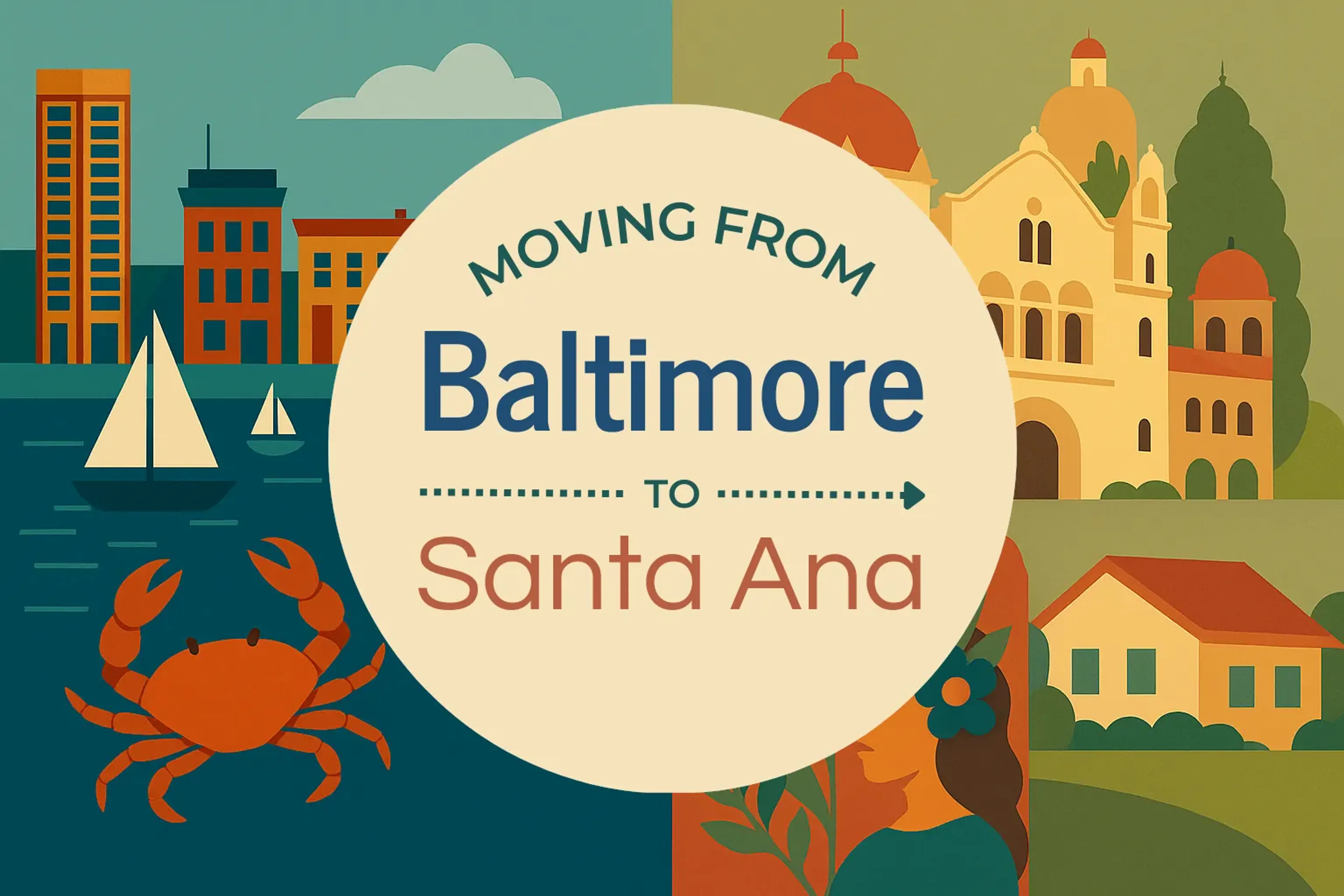 Side-by-side comparison of Baltimore to Santa Ana moving companies