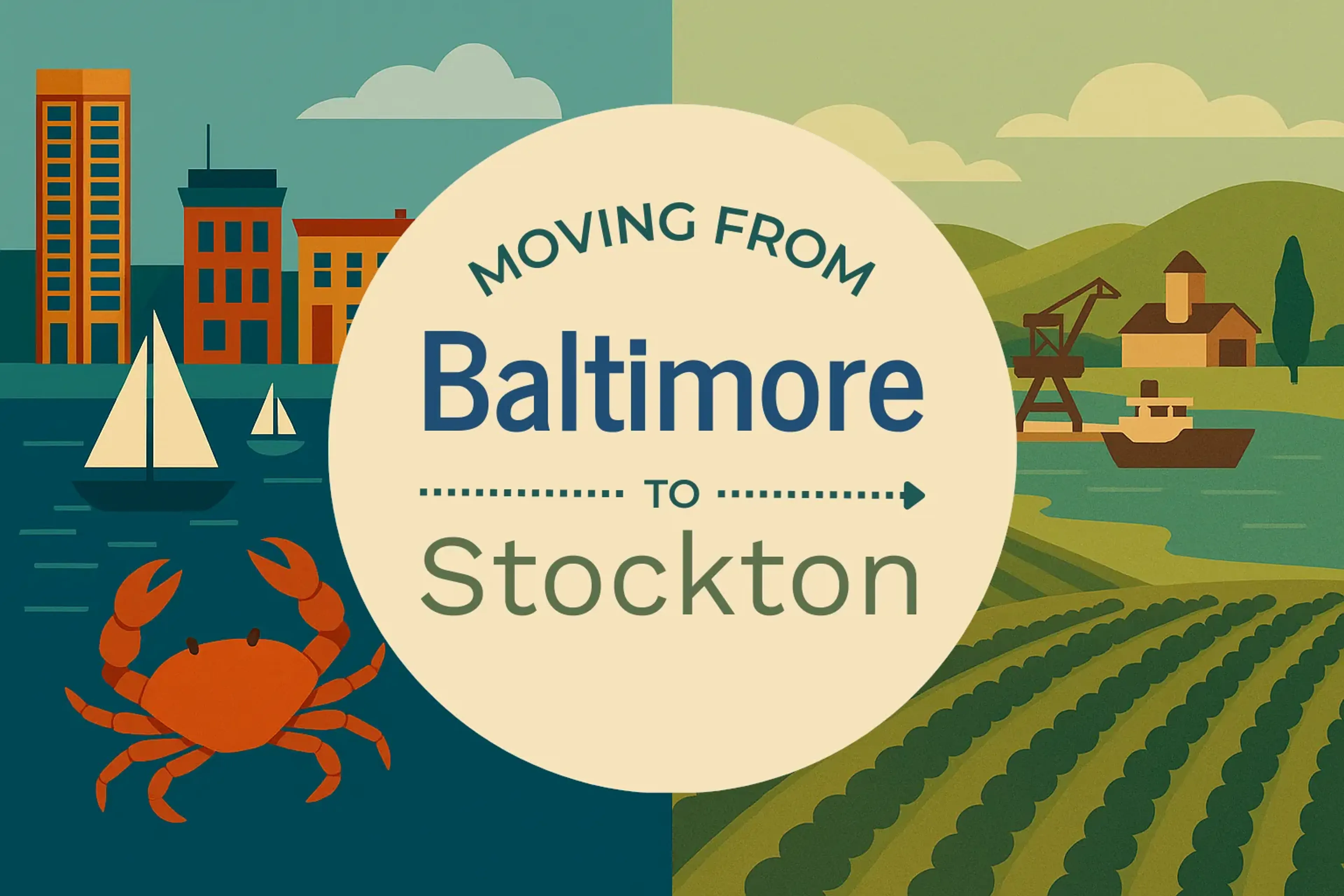 Side-by-side comparison of Baltimore to Stockton moving companies