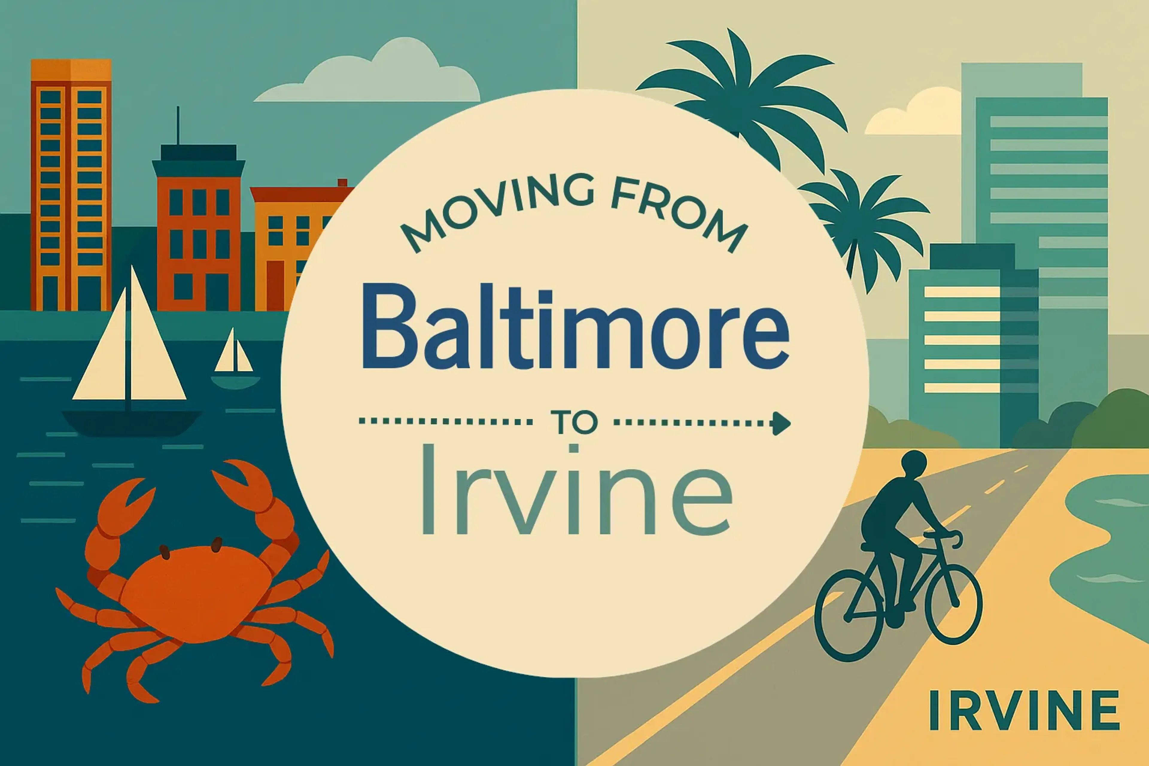 Side-by-side comparison of Baltimore to Irvine moving companies