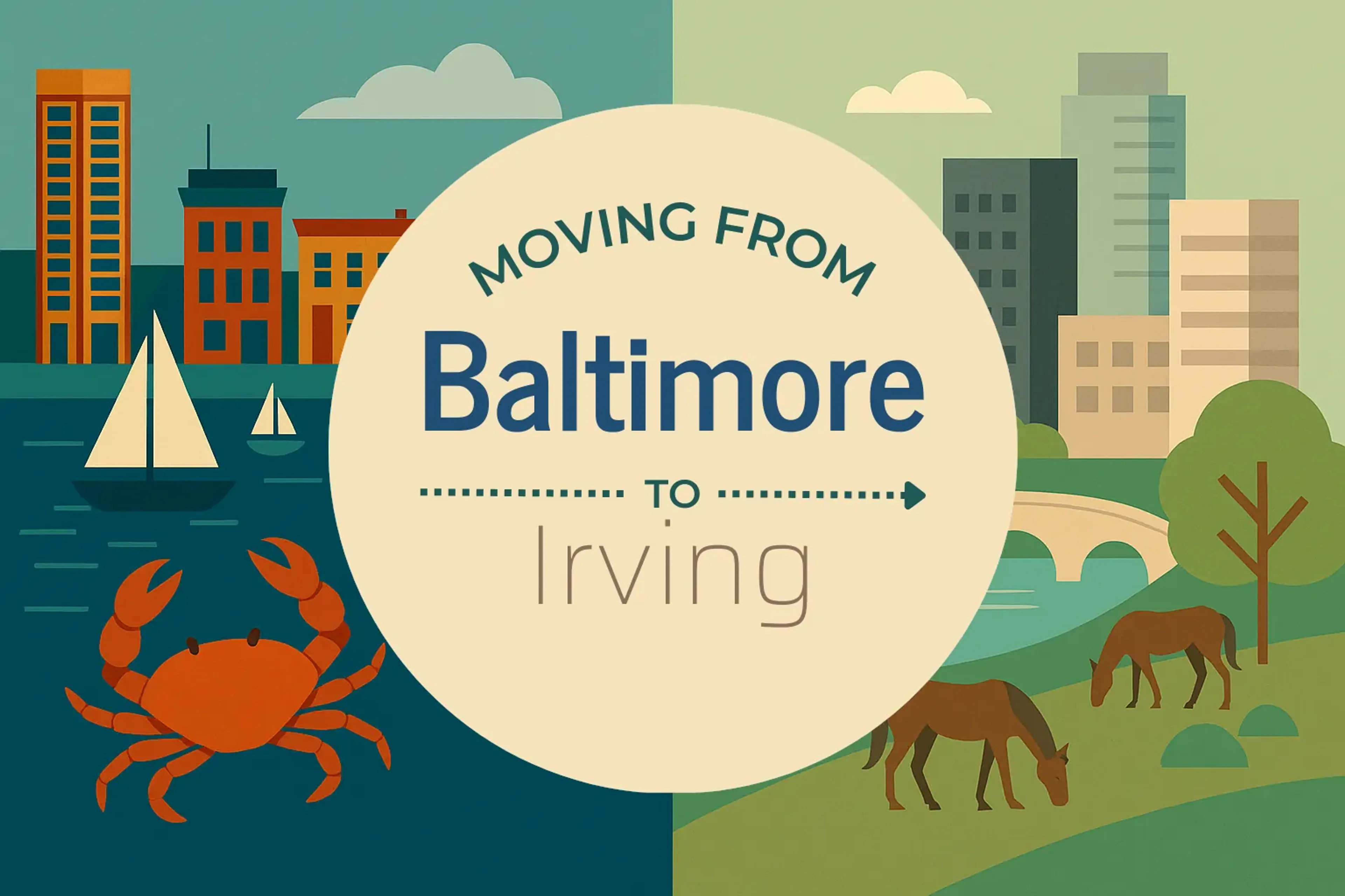 Side-by-side comparison of Baltimore to Irving moving companies