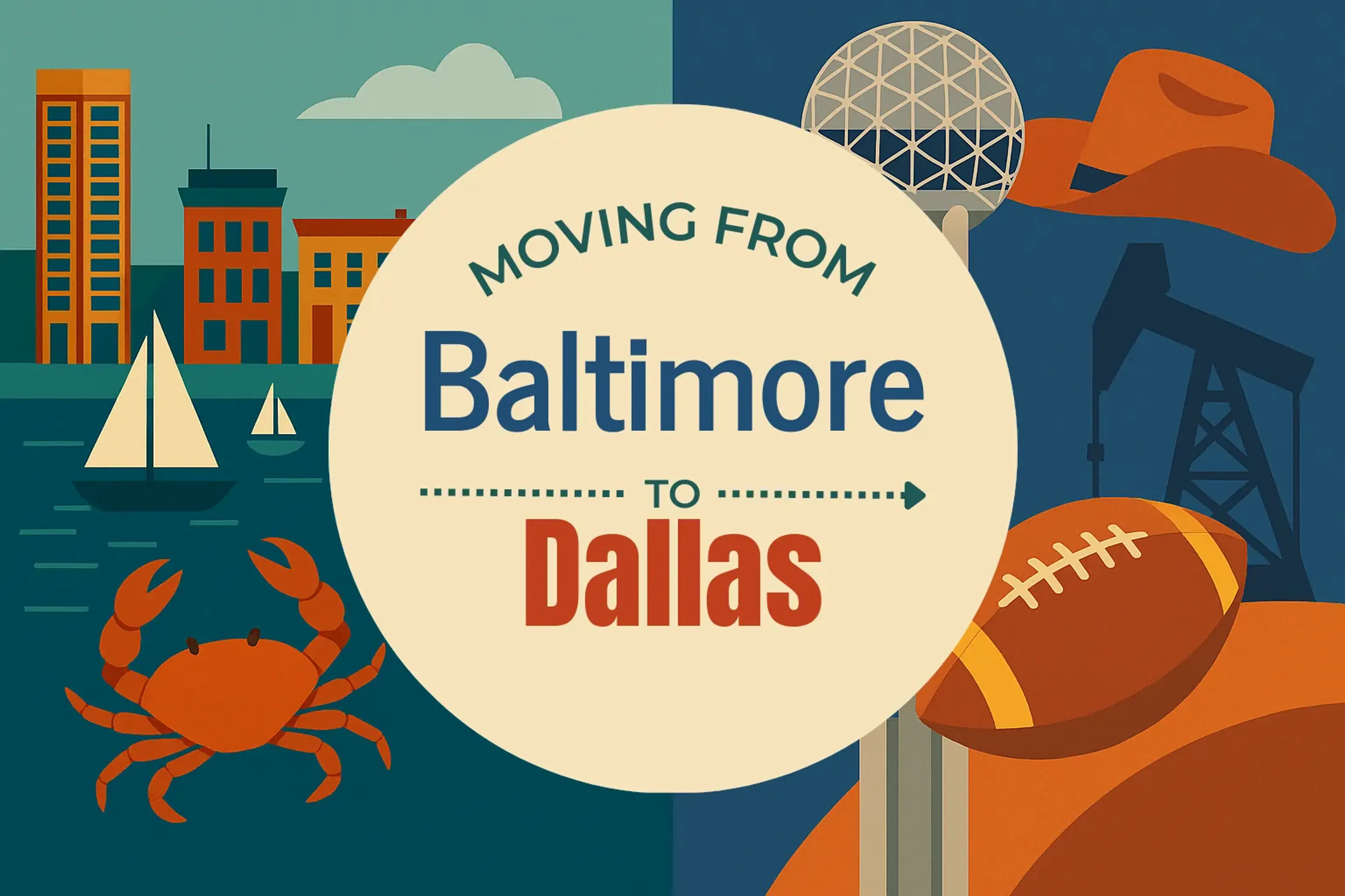 Side-by-side comparison of Baltimore to Dallas moving companies