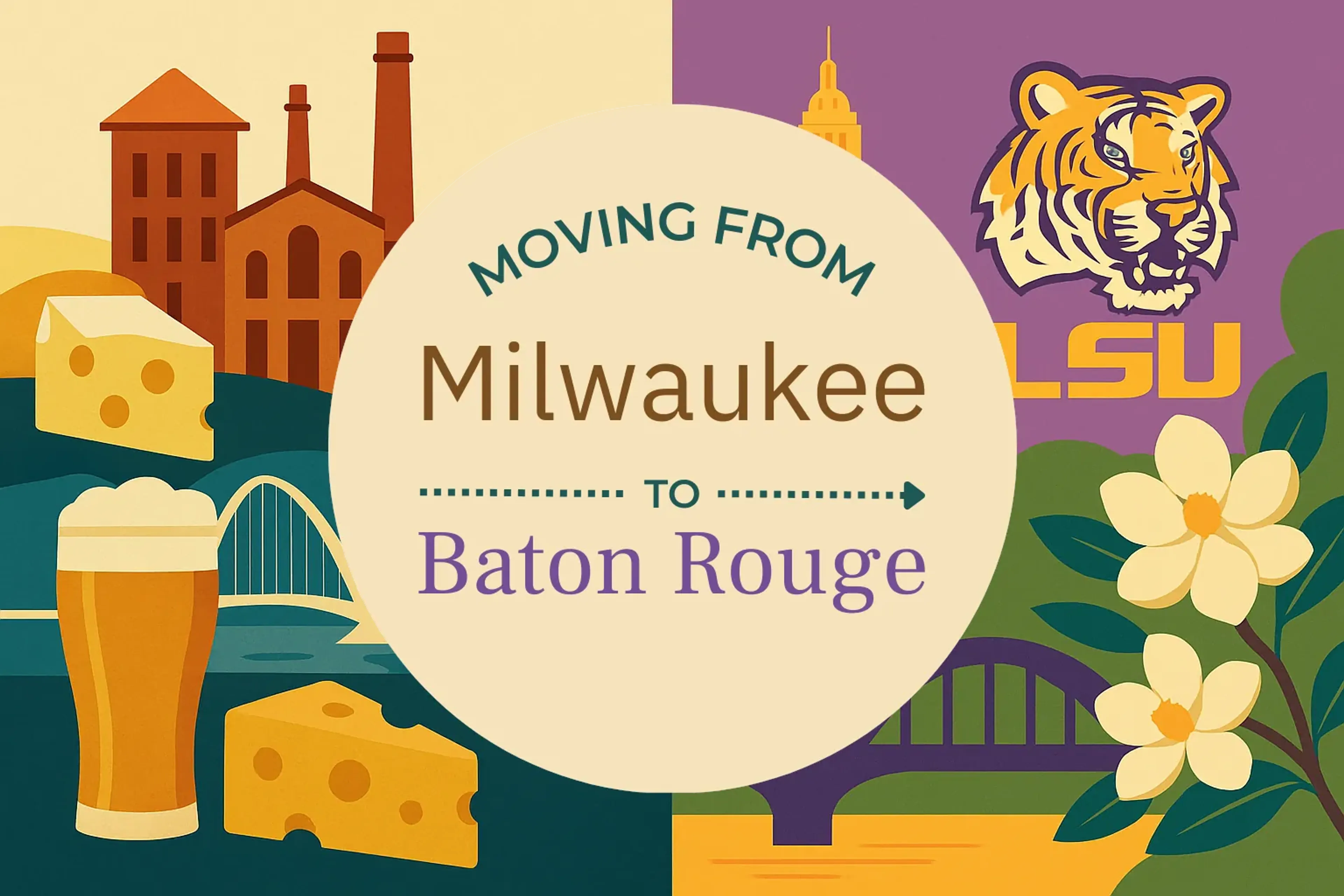 Side-by-side comparison of Milwaukee to Baton Rouge moving companies