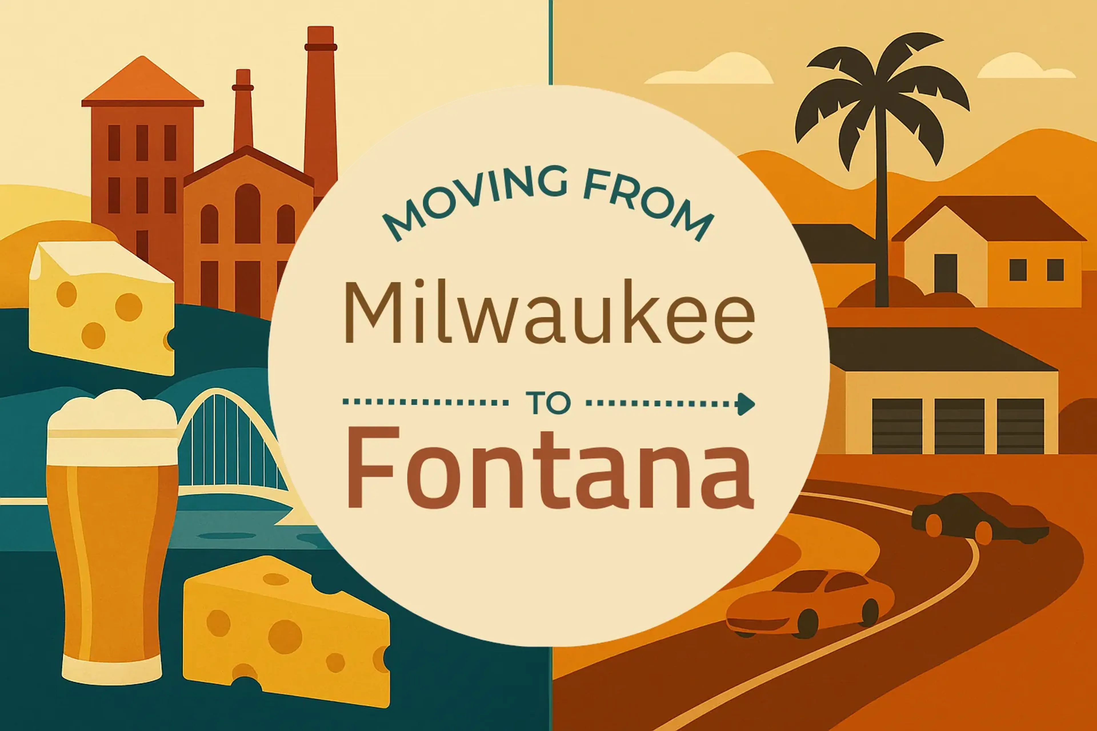 Side-by-side comparison of Milwaukee to Fontana moving companies