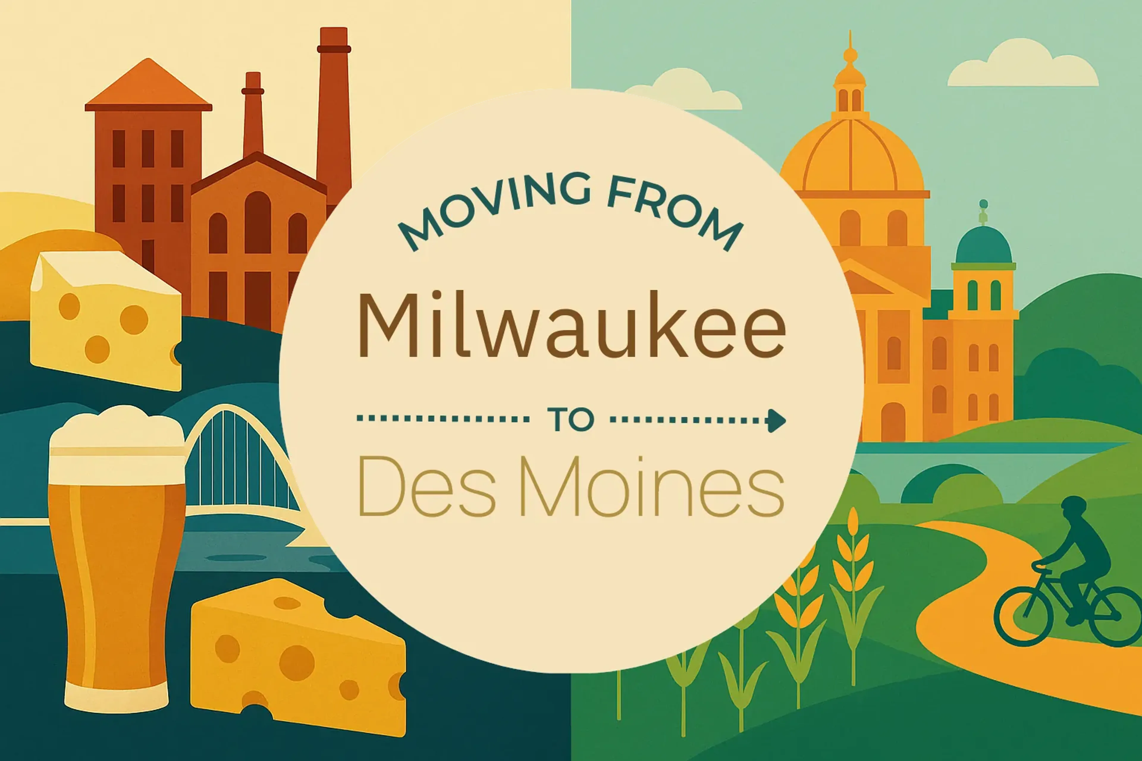 Side-by-side comparison of Milwaukee to Des Moines moving companies