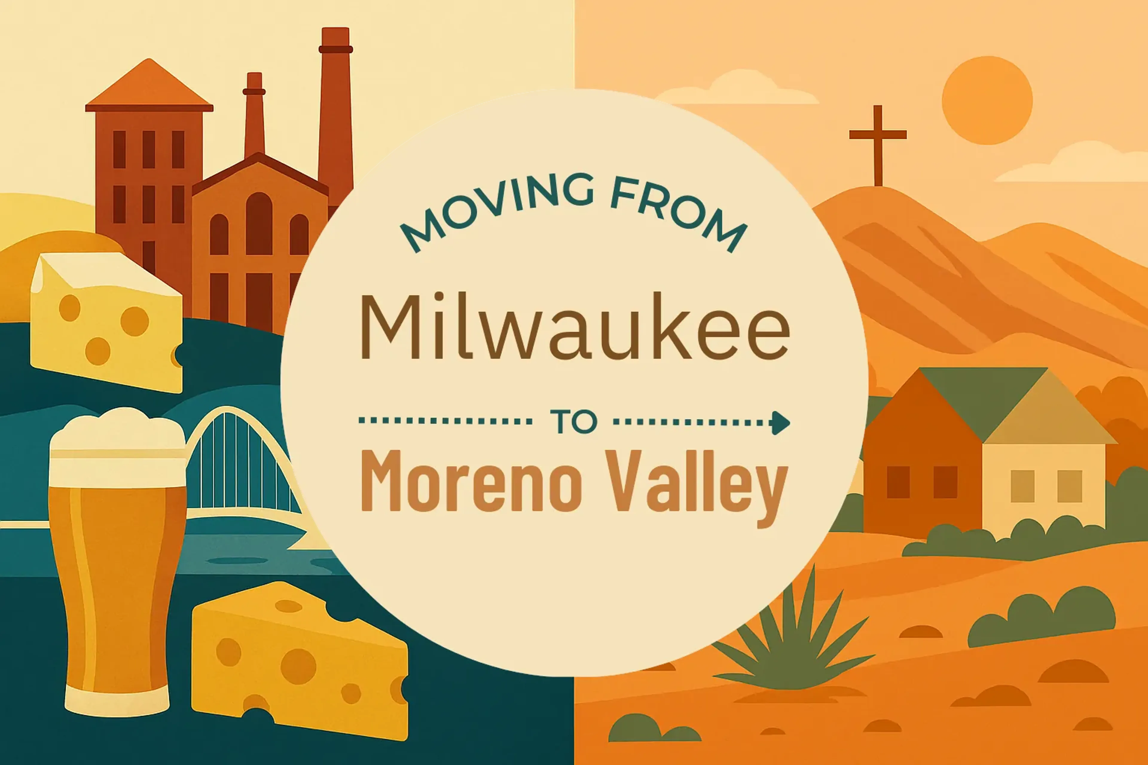 Side-by-side comparison of Milwaukee to Moreno Valley moving companies