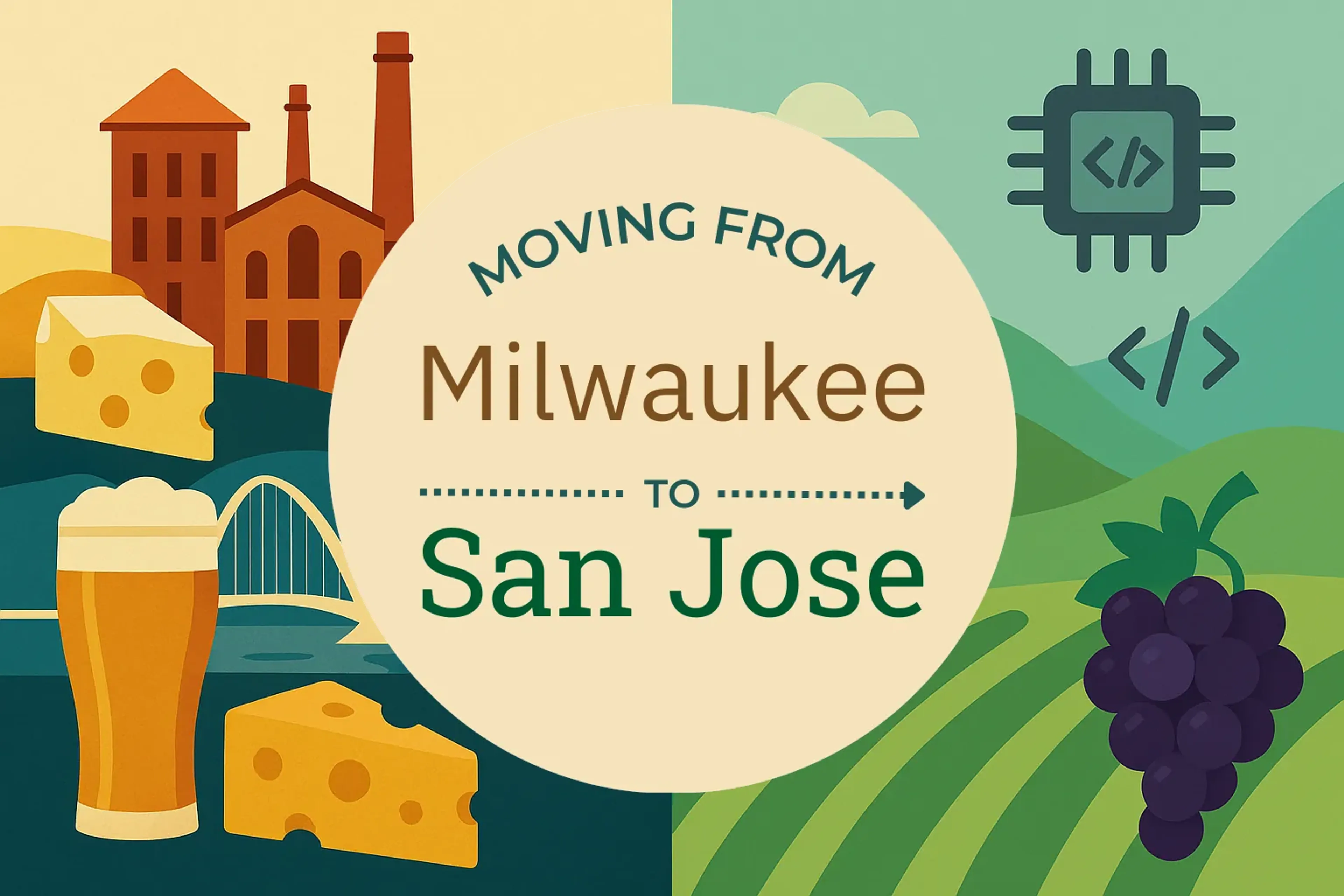 Side-by-side comparison of Milwaukee to San Jose moving companies