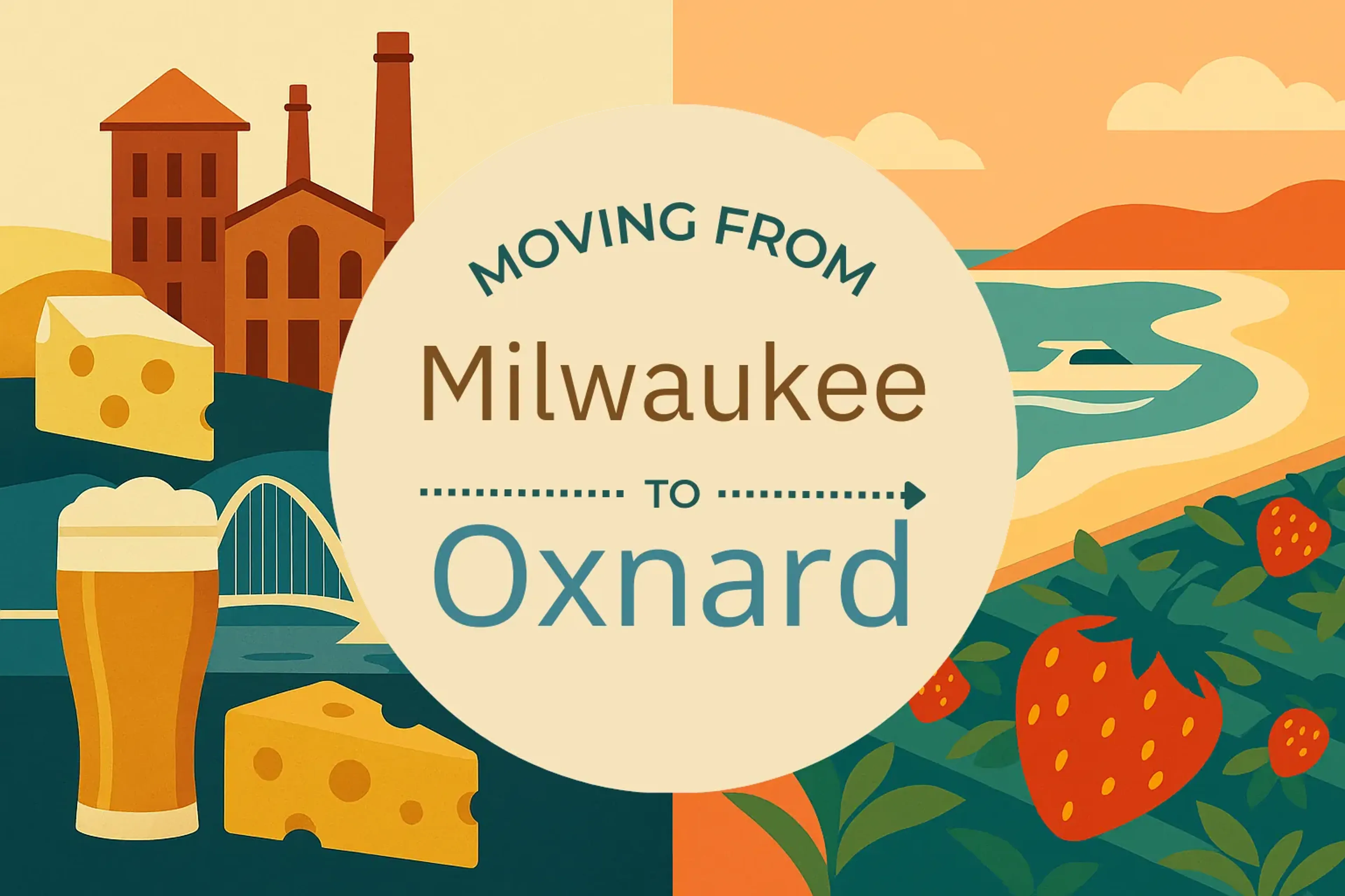 Side-by-side comparison of Milwaukee to Oxnard moving companies