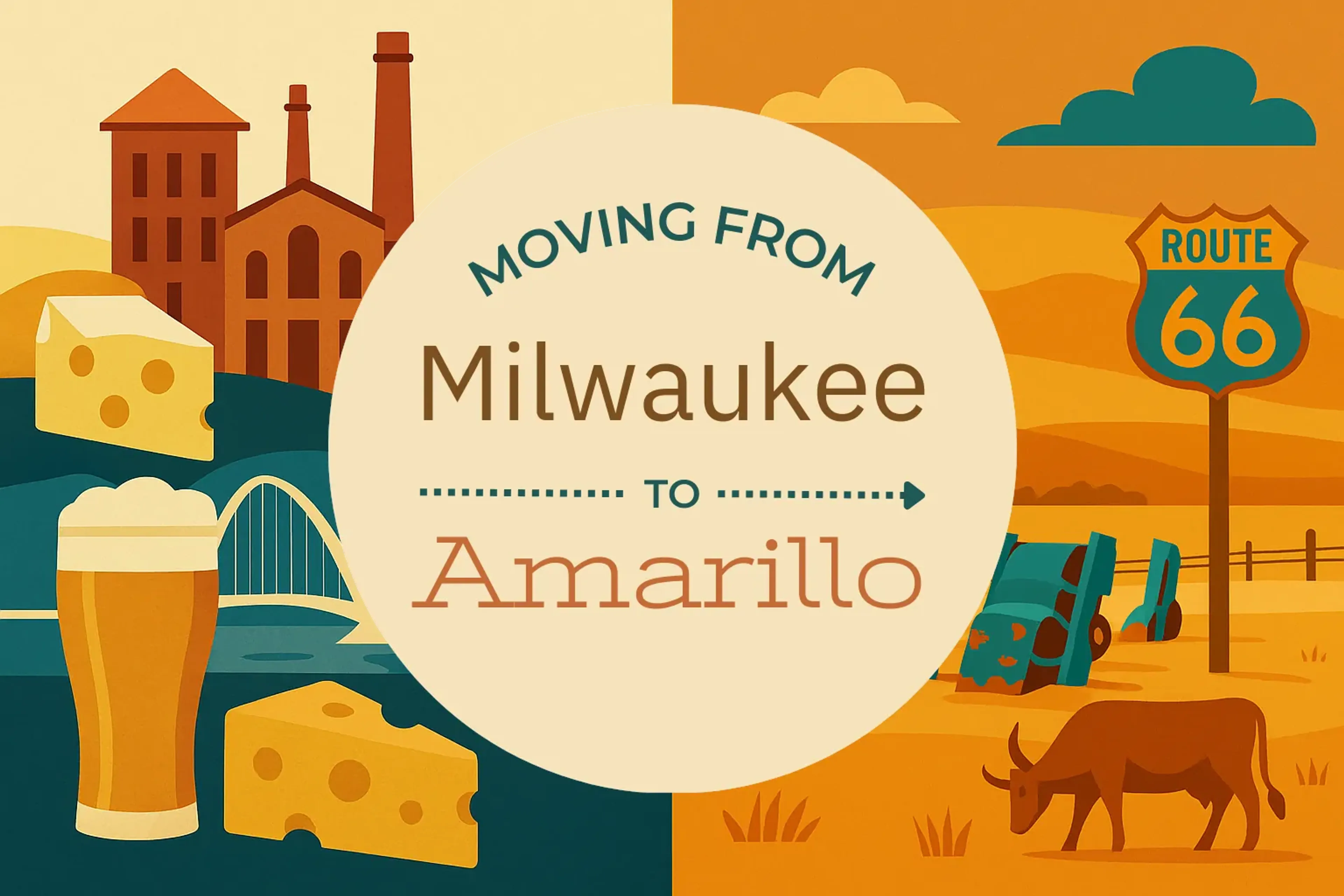 Side-by-side comparison of Milwaukee to Amarillo moving companies