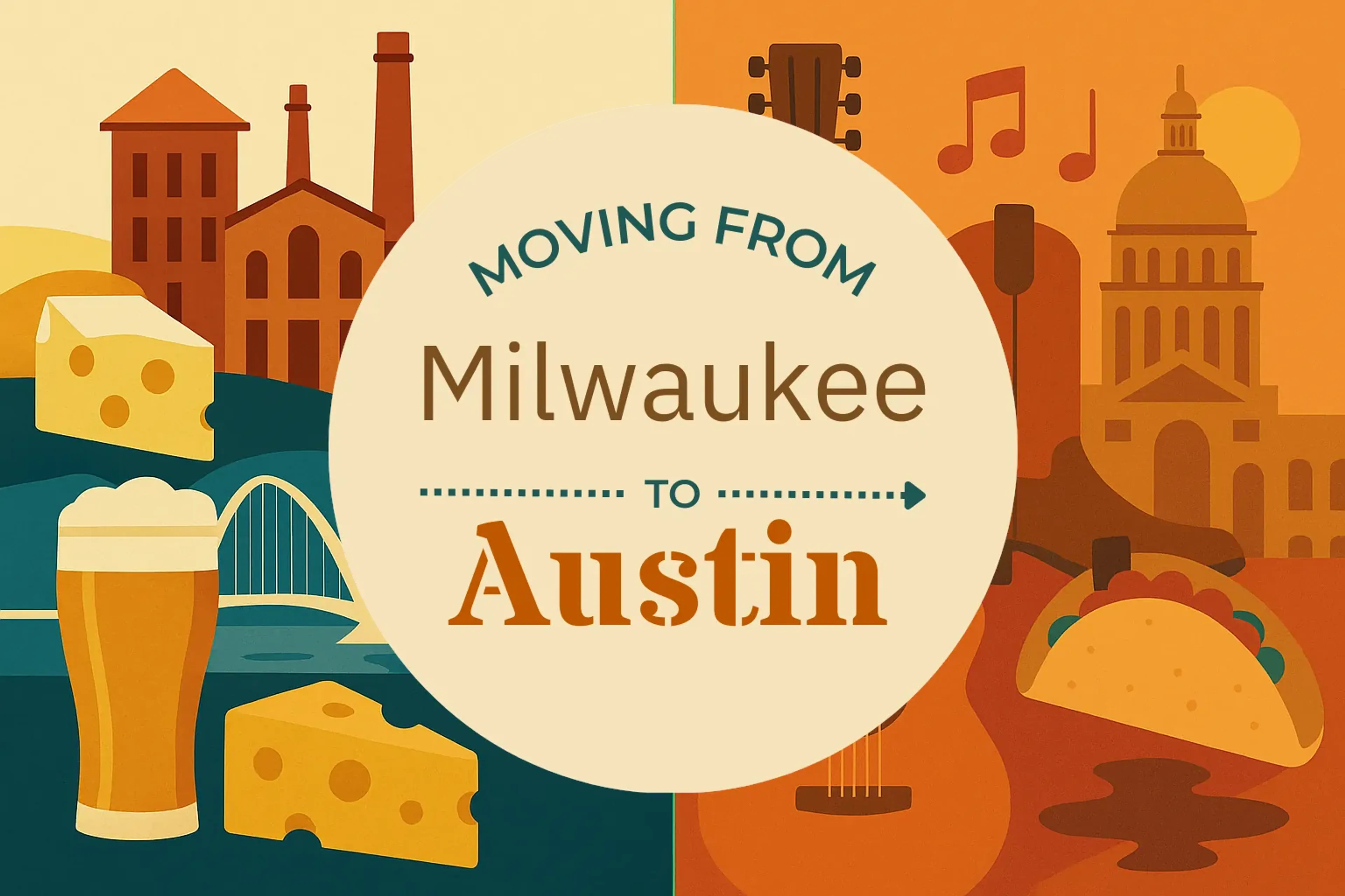 Side-by-side comparison of Milwaukee to Austin moving companies