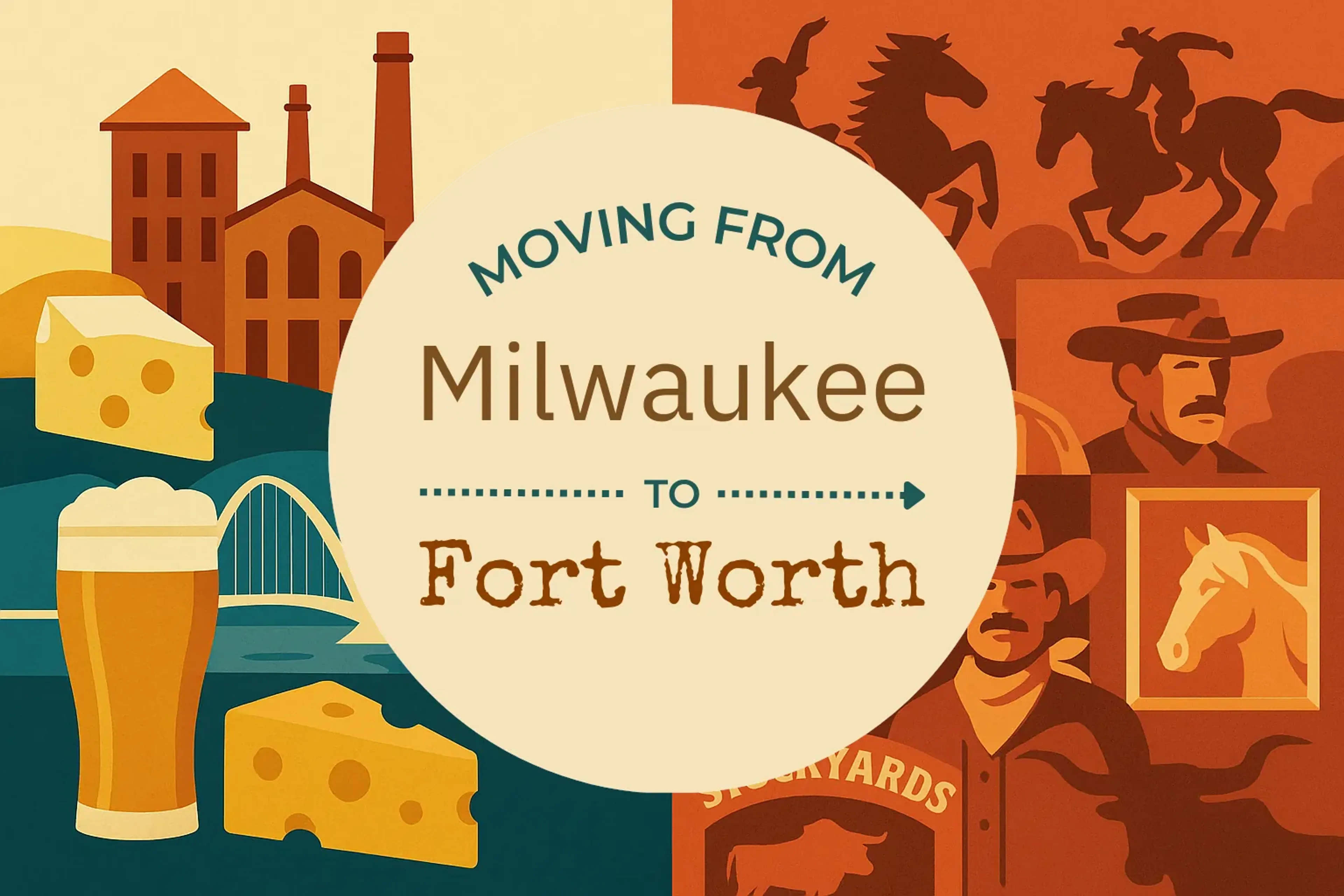 Side-by-side comparison of Milwaukee to Fort Worth moving companies