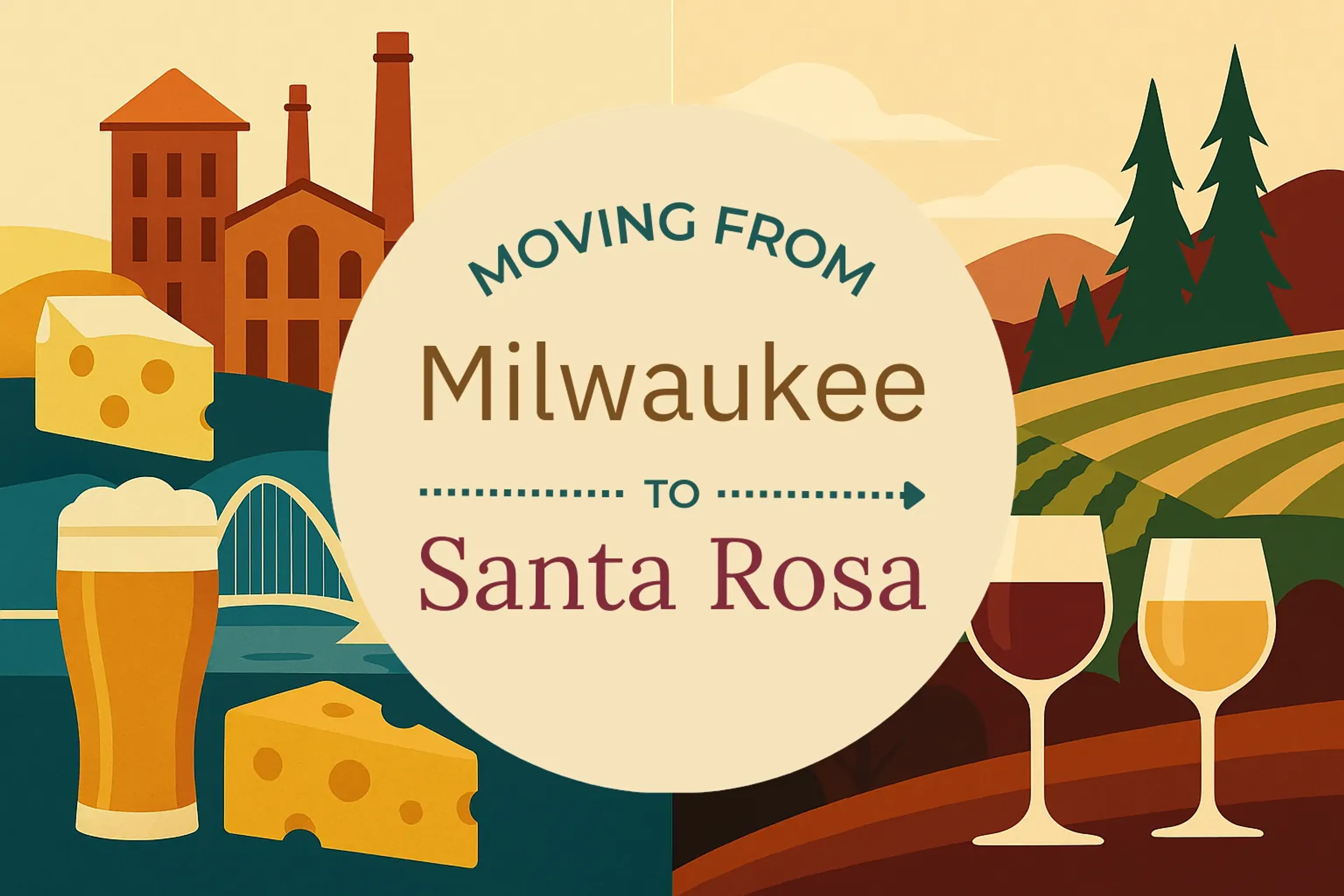Side-by-side comparison of Milwaukee to Santa Rosa moving companies