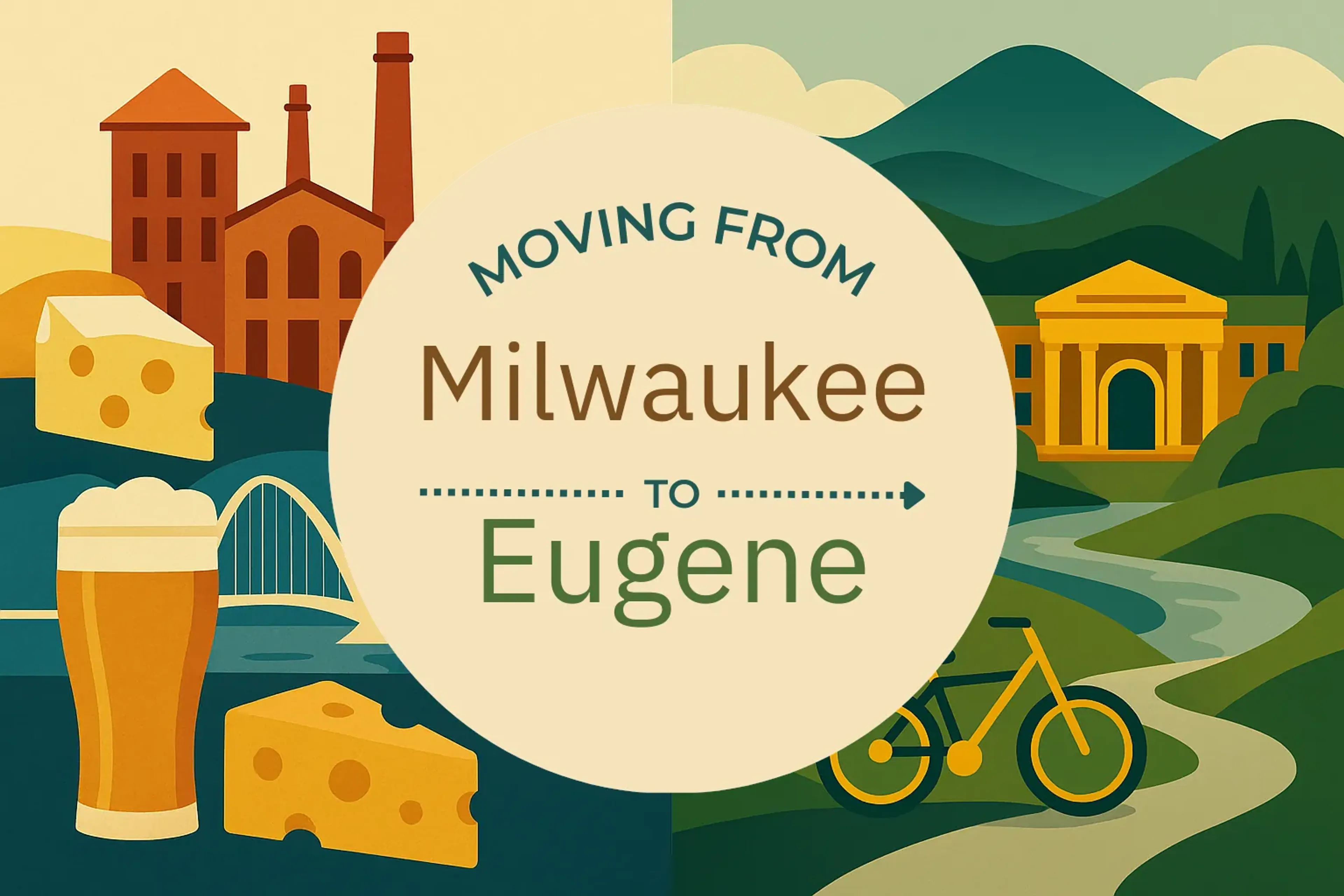 Side-by-side comparison of Milwaukee to Eugene moving companies