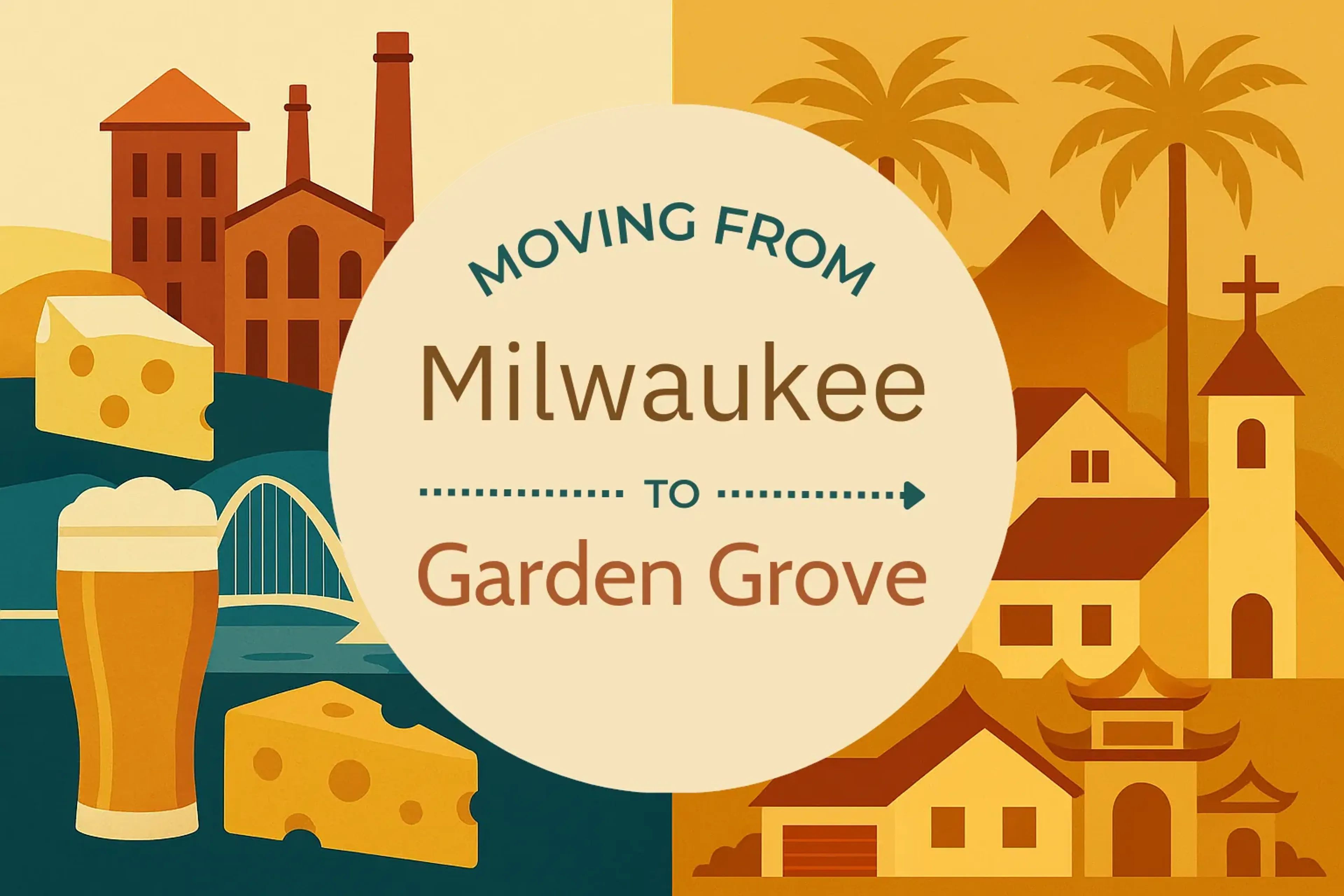 Side-by-side comparison of Milwaukee to Garden Grove moving companies