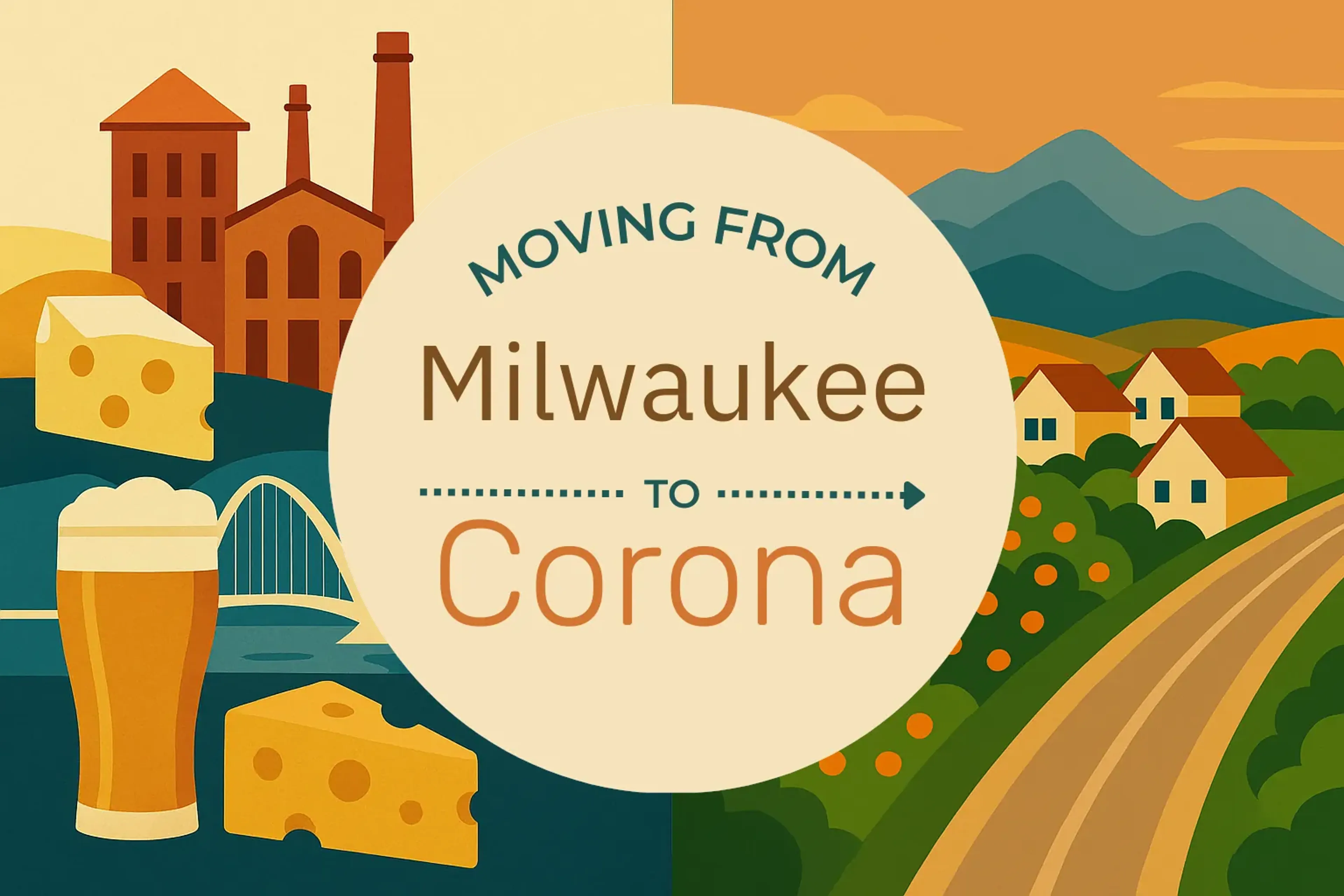 Side-by-side comparison of Milwaukee to Corona moving companies