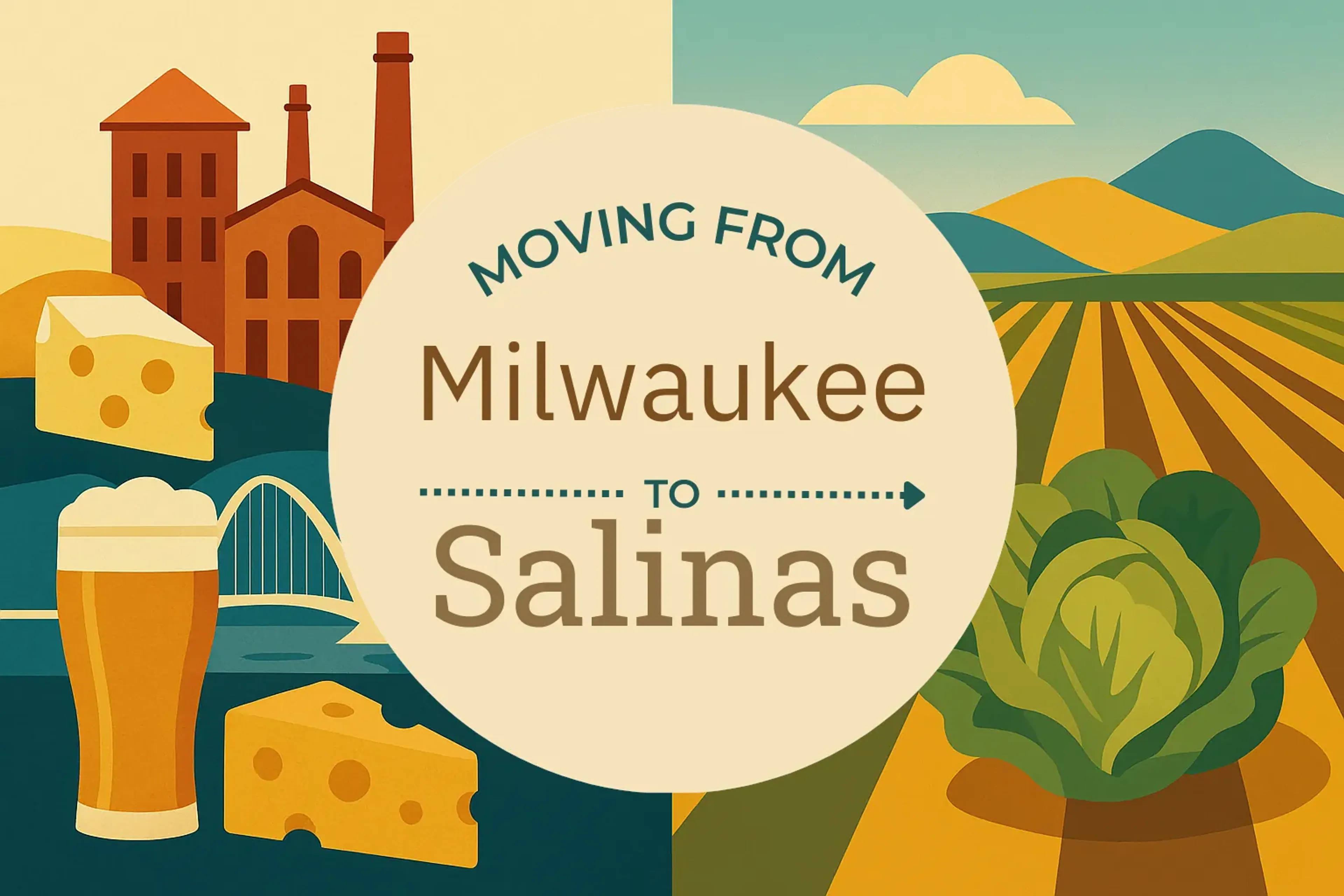 Side-by-side comparison of Milwaukee to Salinas moving companies