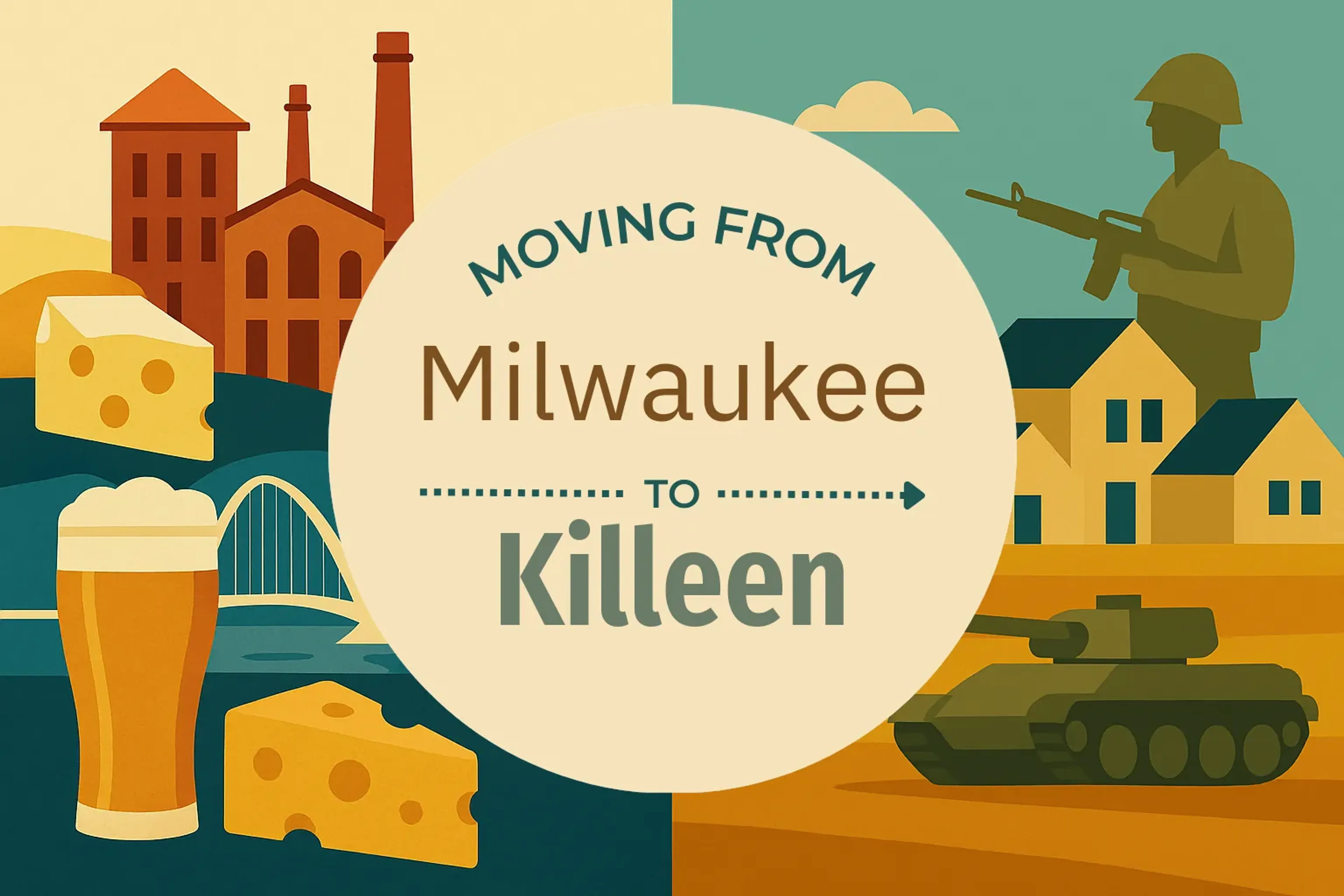 Side-by-side comparison of Milwaukee to Killeen moving companies
