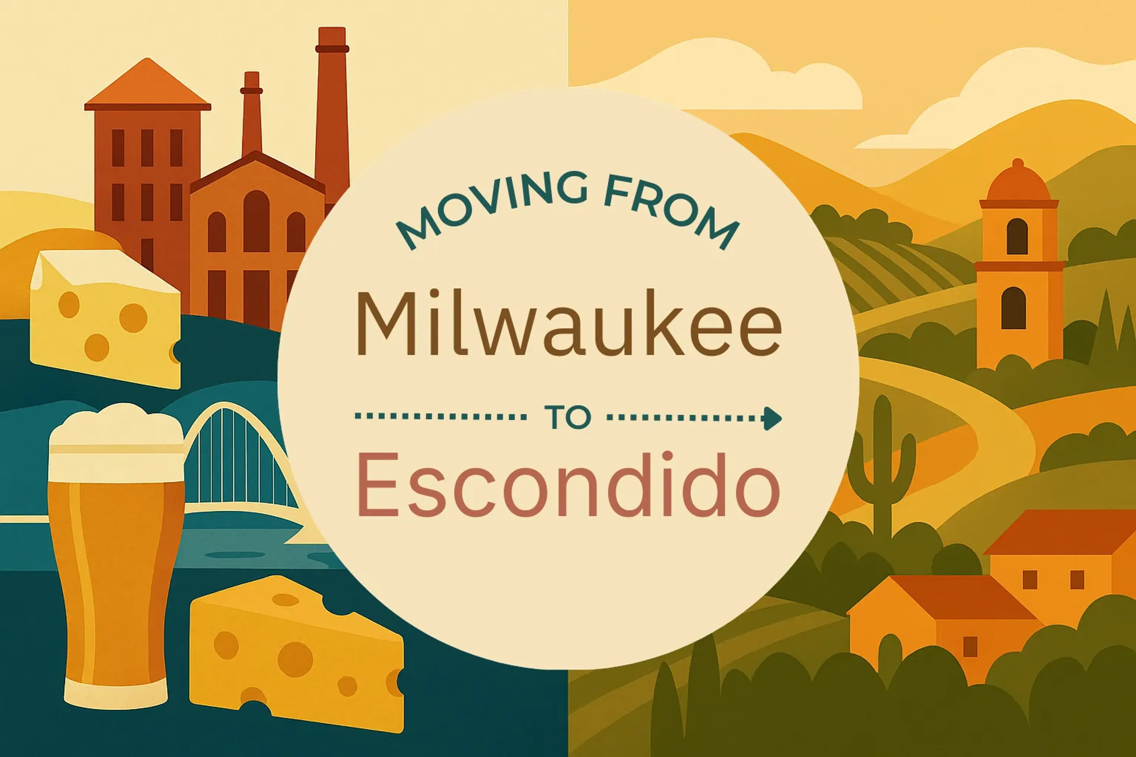 Side-by-side comparison of Milwaukee to Escondido moving companies