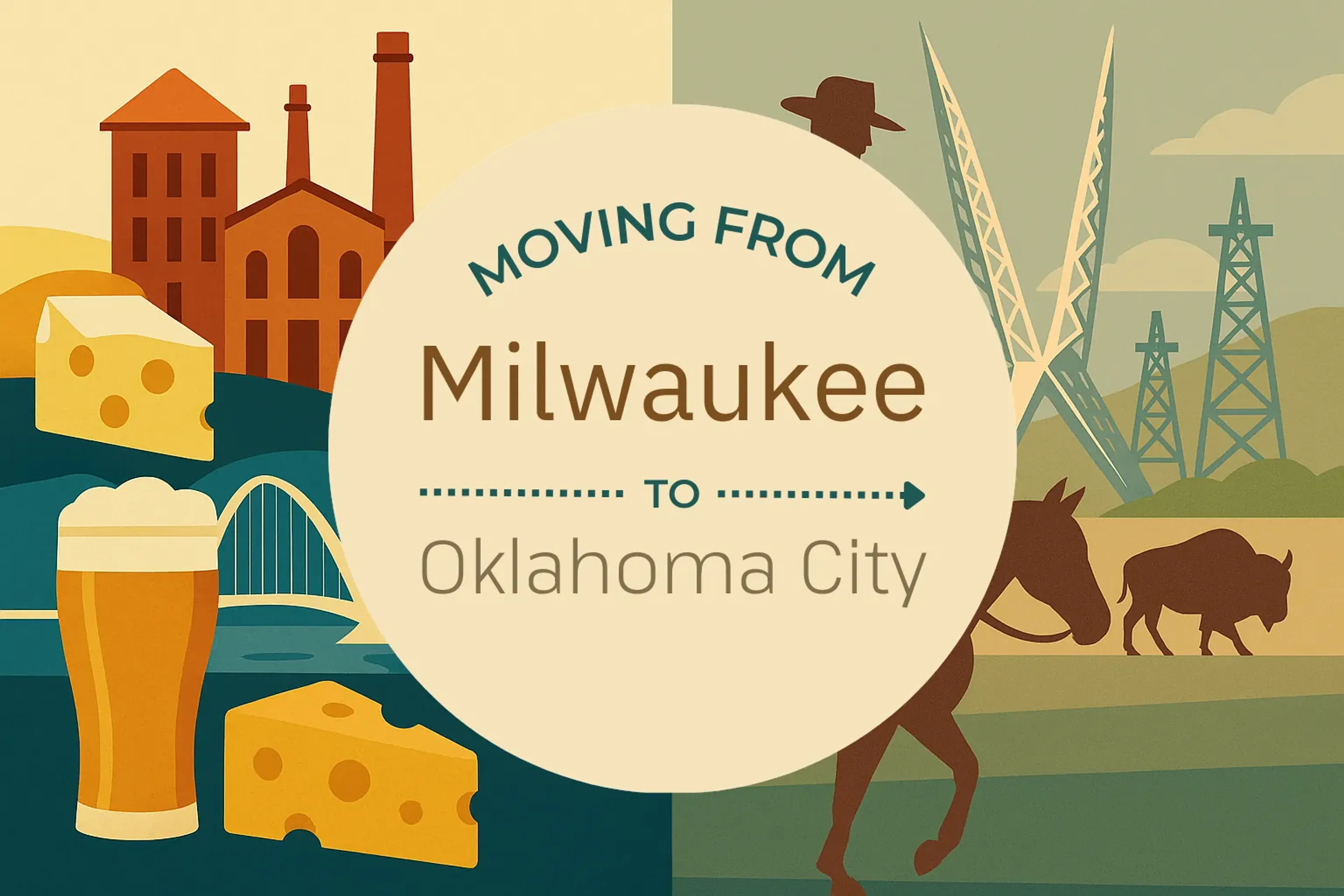 Side-by-side comparison of Milwaukee to Oklahoma City moving companies