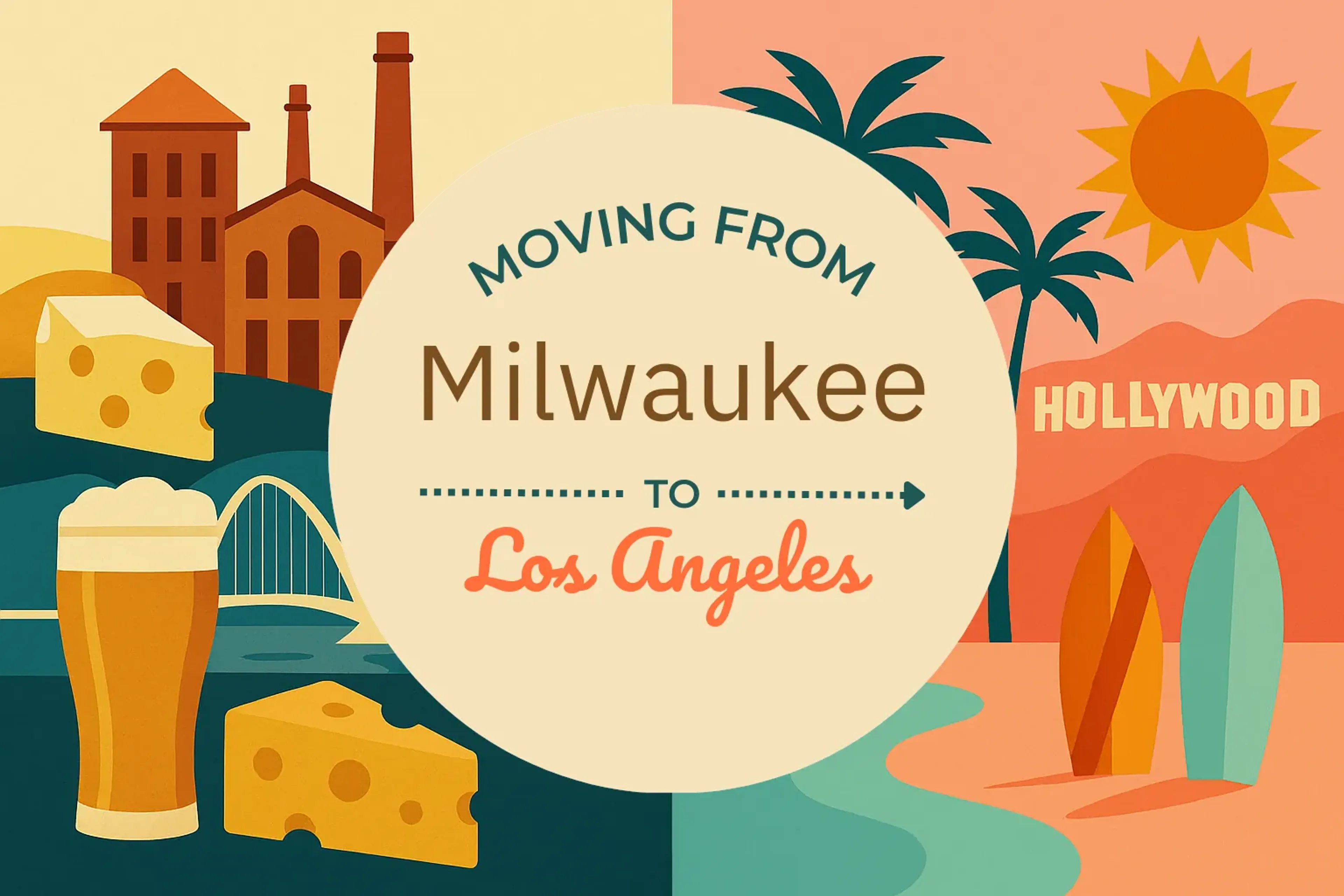 Side-by-side comparison of Milwaukee to Los Angeles moving companies