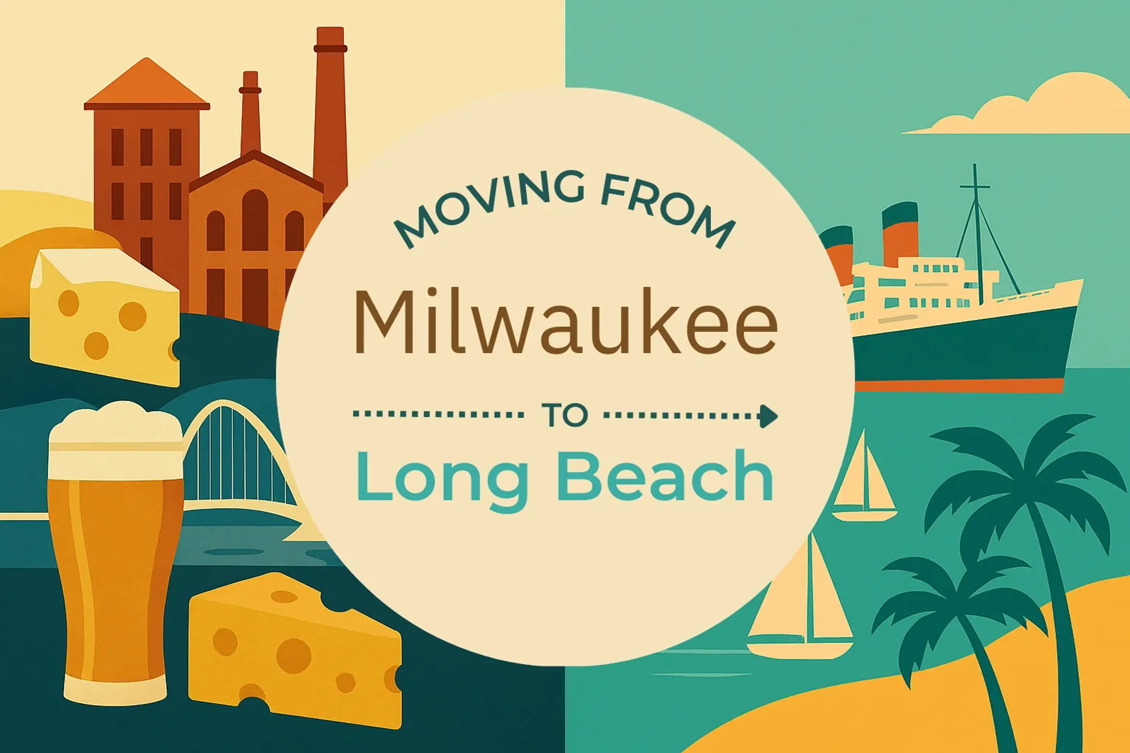 Side-by-side comparison of Milwaukee to Long Beach moving companies
