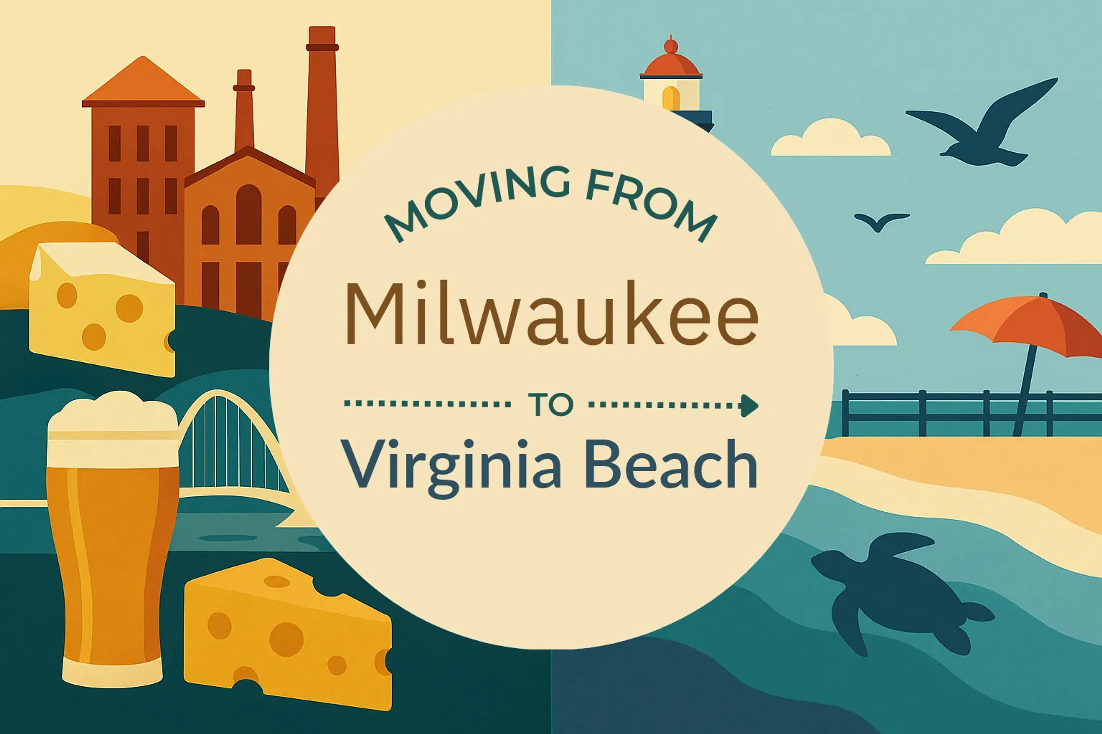 Side-by-side comparison of Milwaukee to Virginia Beach moving companies
