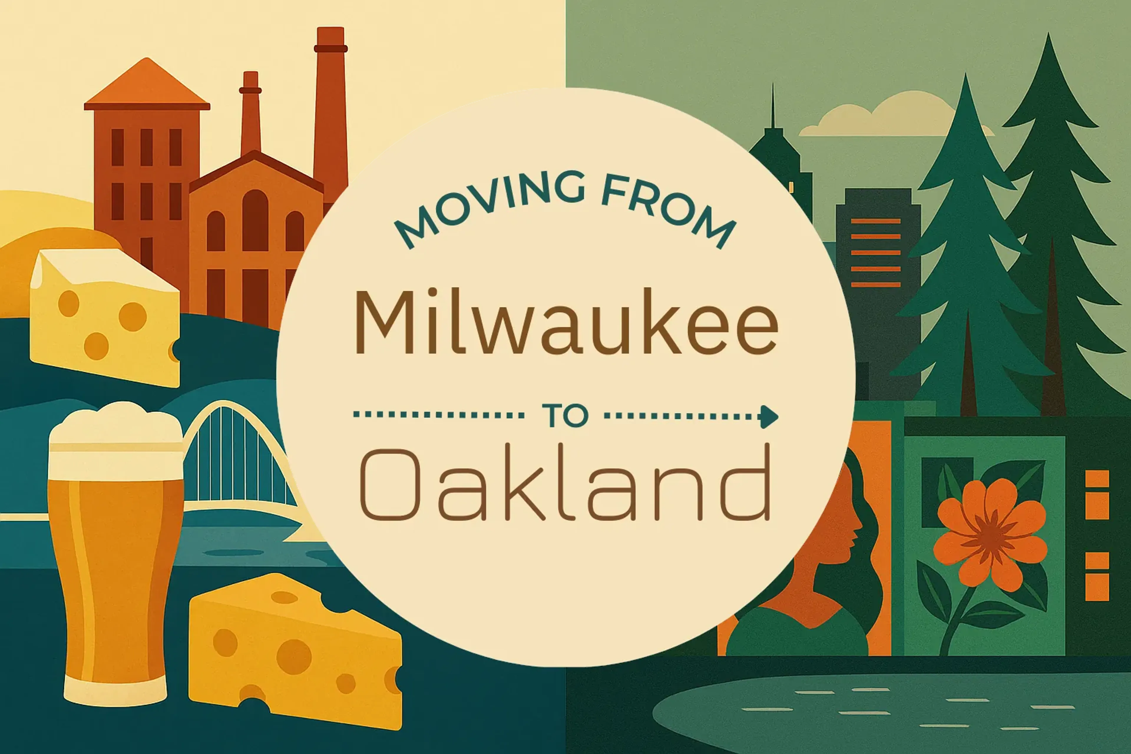Side-by-side comparison of Milwaukee to Oakland moving companies