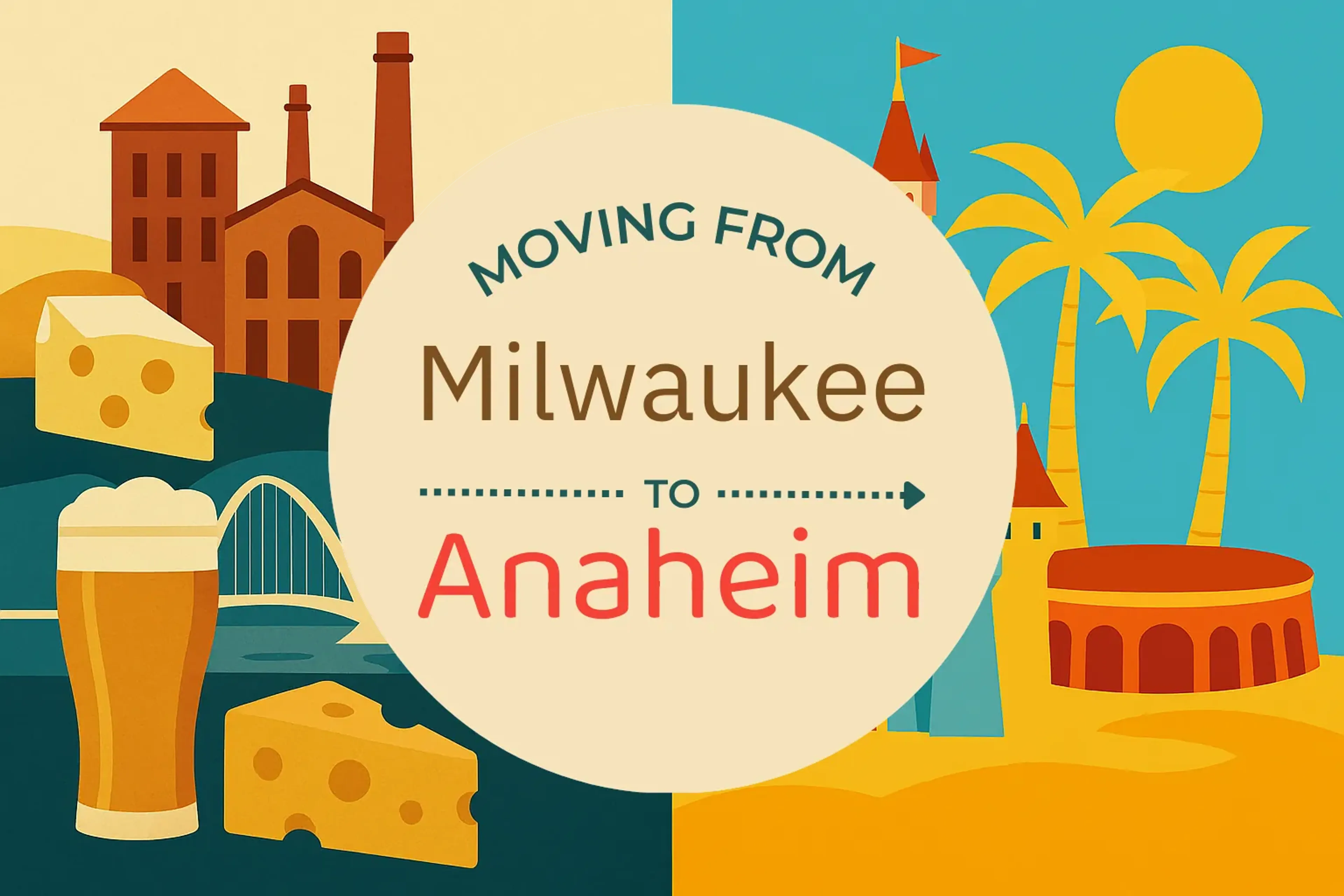 Side-by-side comparison of Milwaukee to Anaheim moving companies