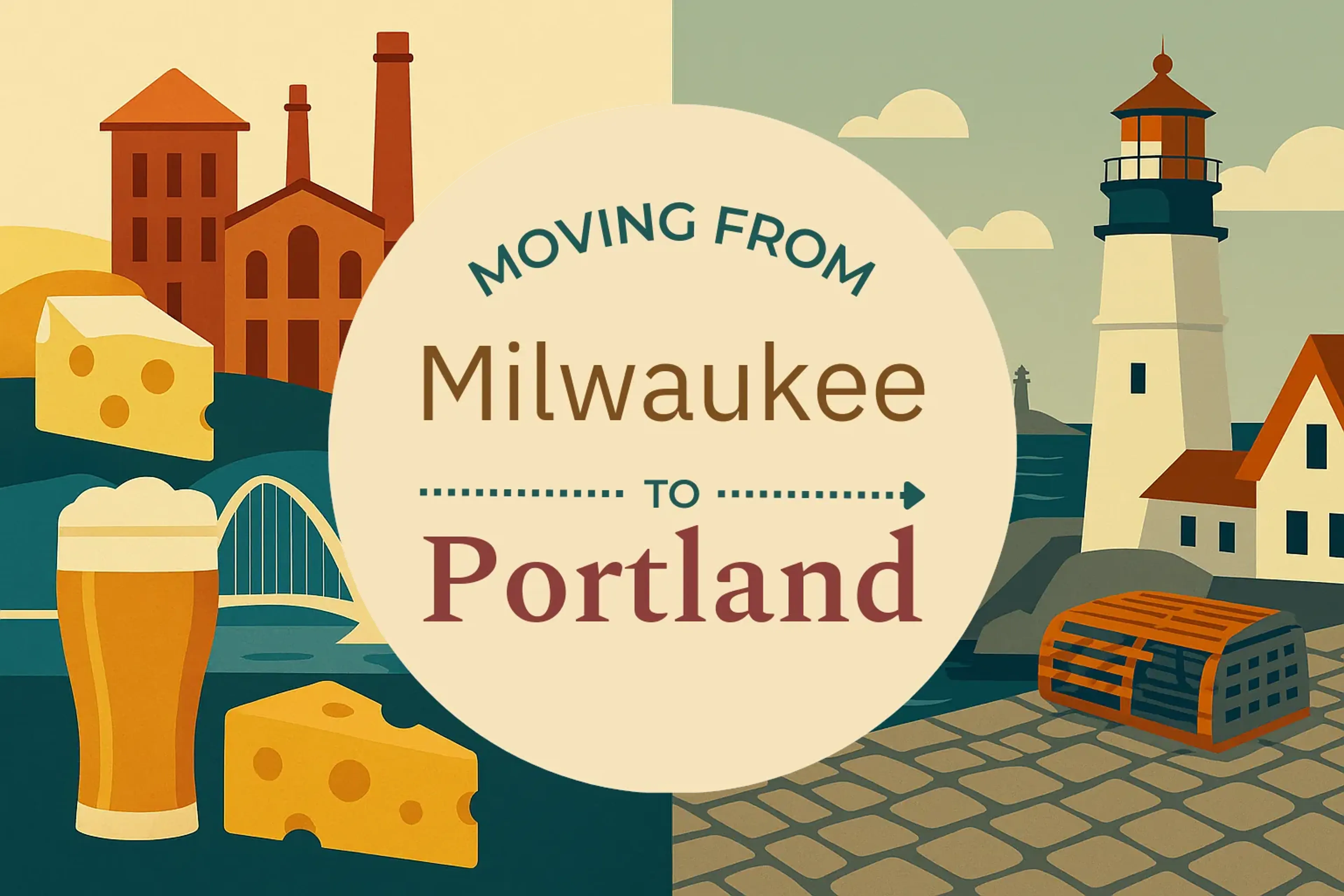 Side-by-side comparison of Milwaukee to Portland moving companies