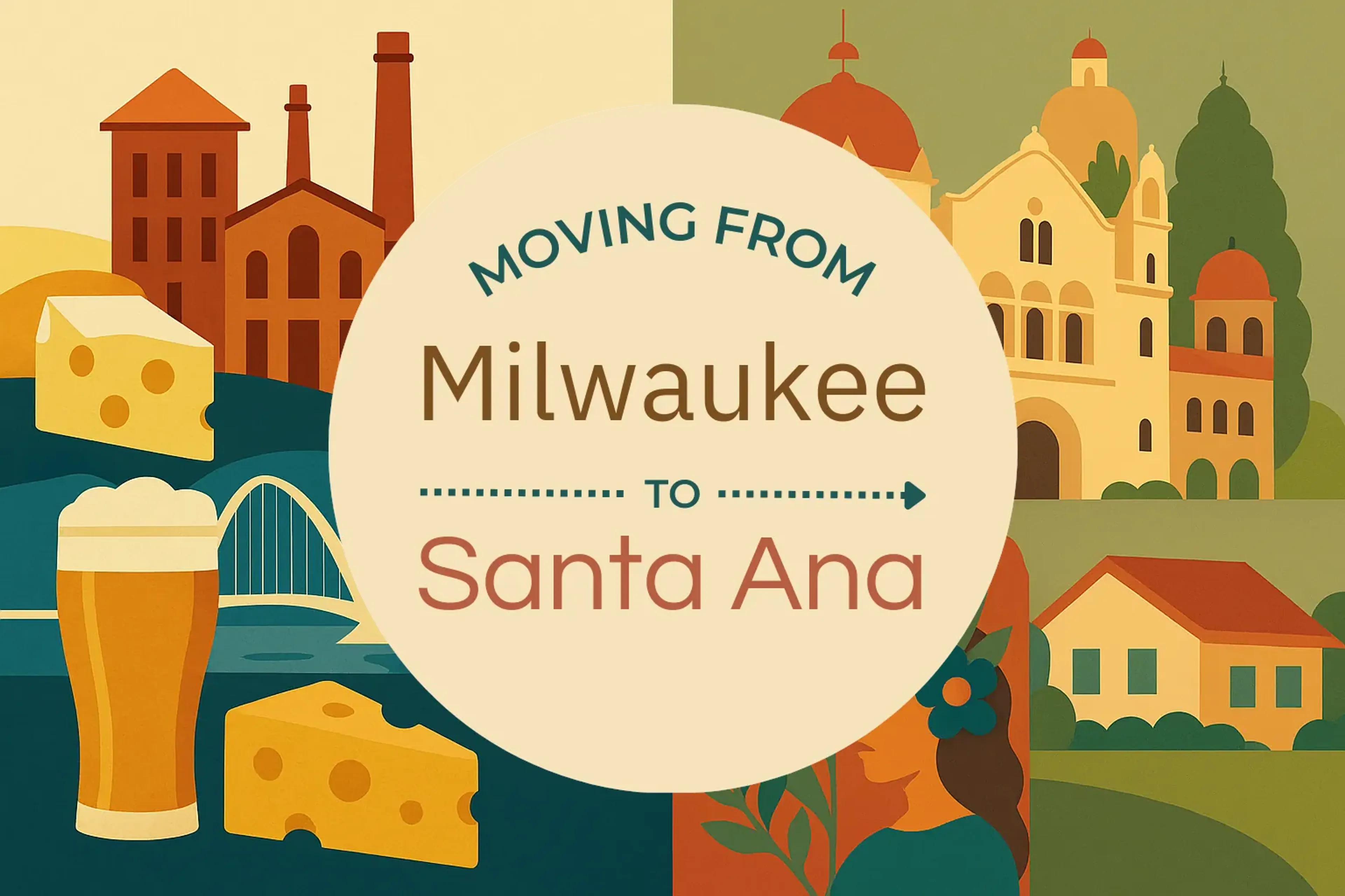Side-by-side comparison of Milwaukee to Santa Ana moving companies