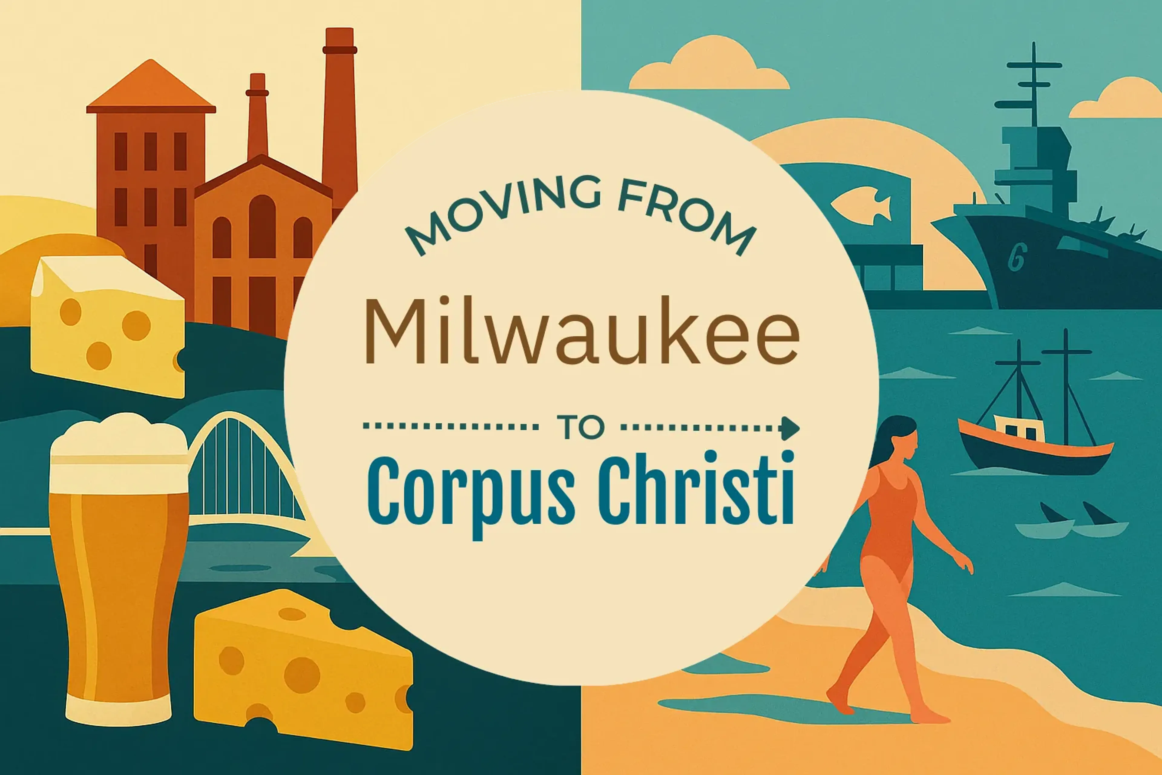 Side-by-side comparison of Milwaukee to Corpus Christi moving companies
