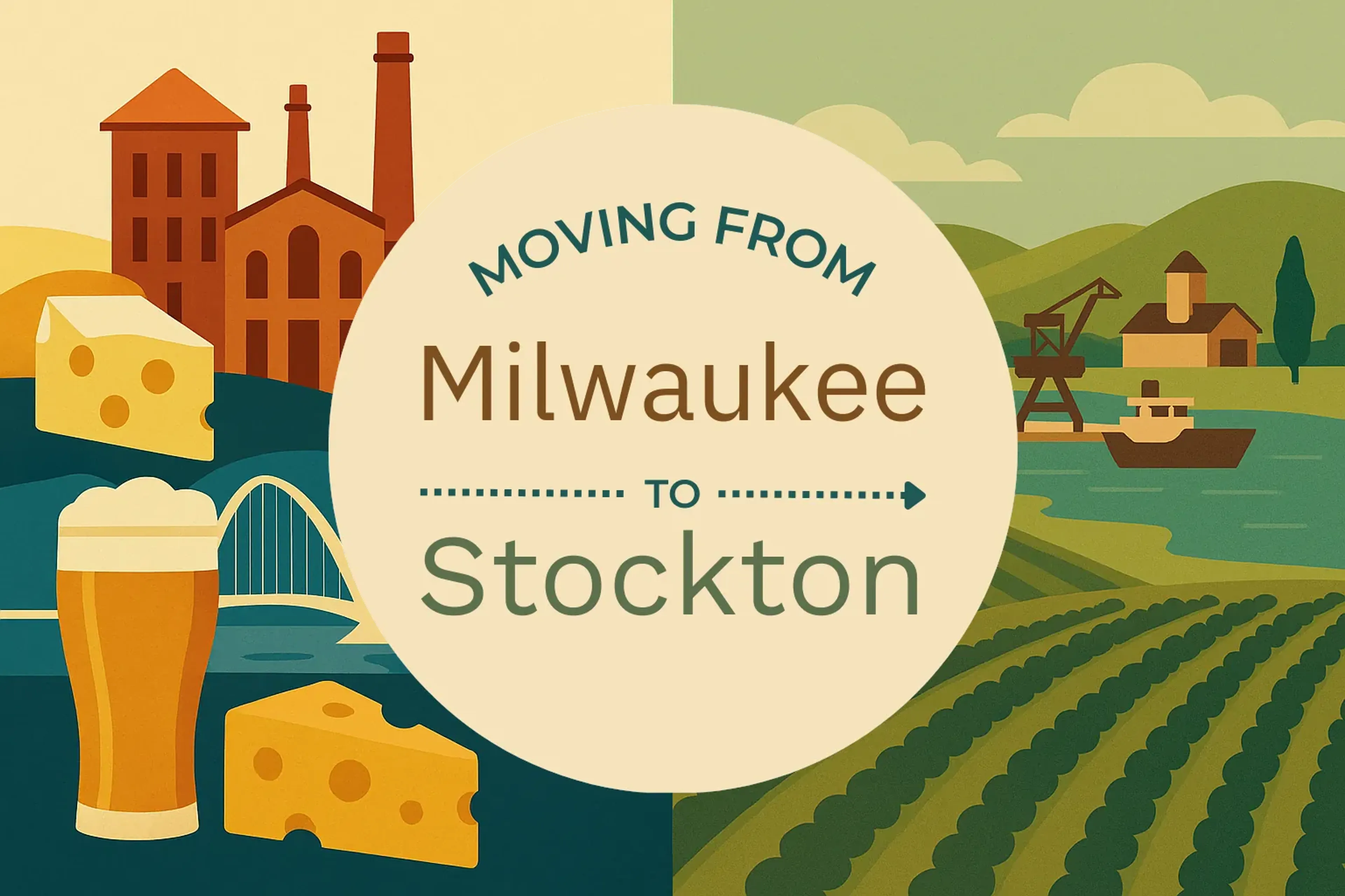 Side-by-side comparison of Milwaukee to Stockton moving companies
