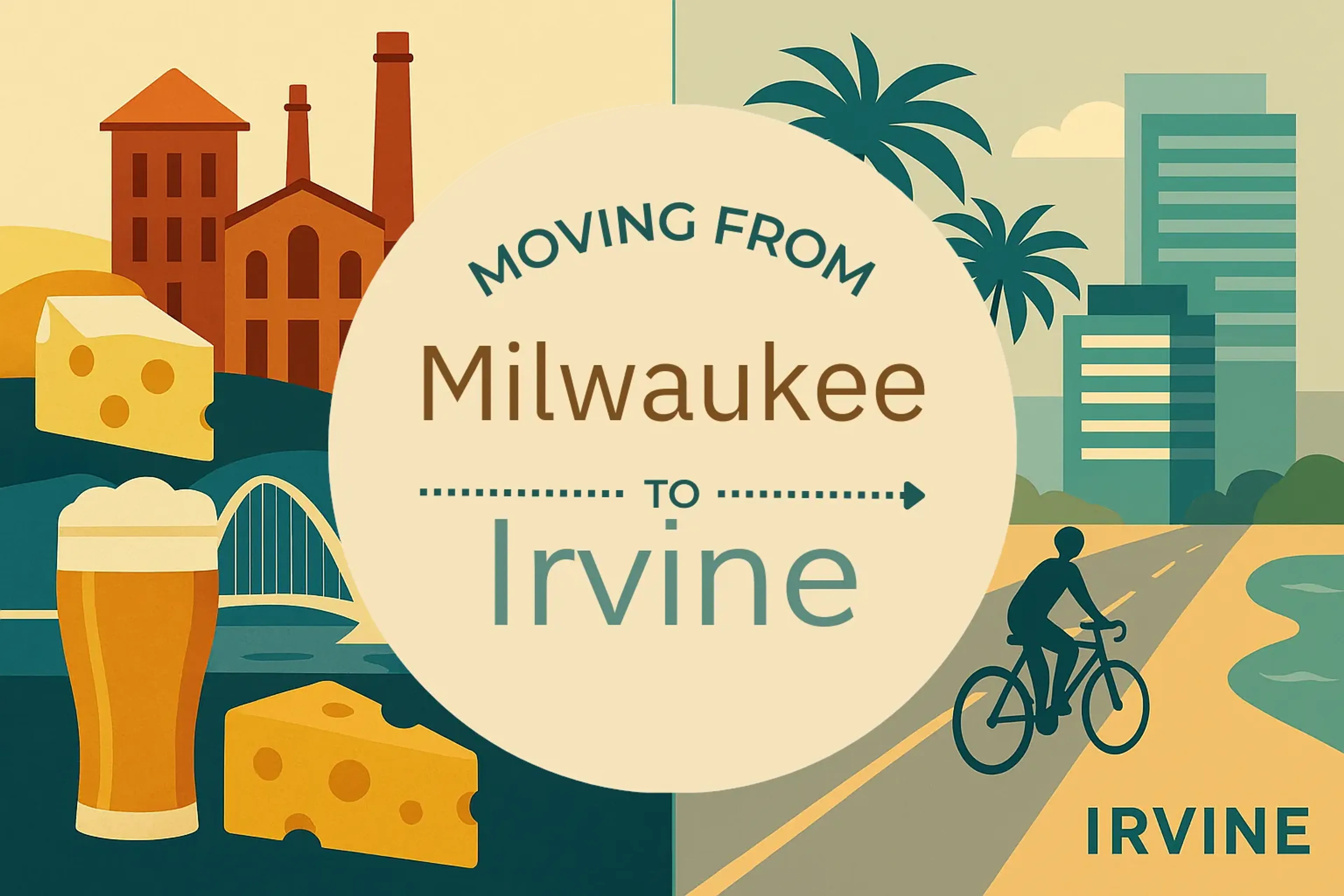 Side-by-side comparison of Milwaukee to Irvine moving companies