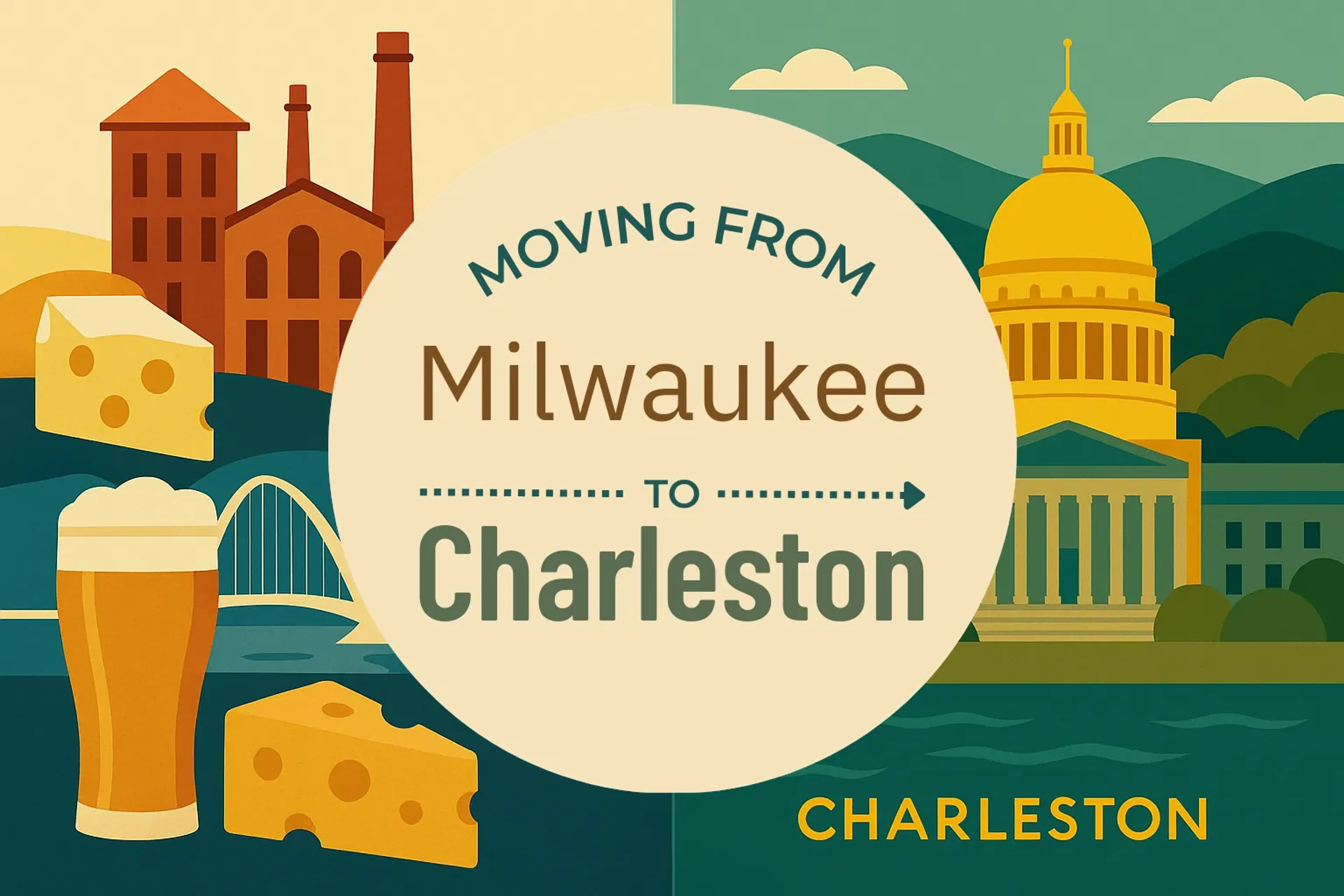 Side-by-side comparison of Milwaukee to Charleston moving companies