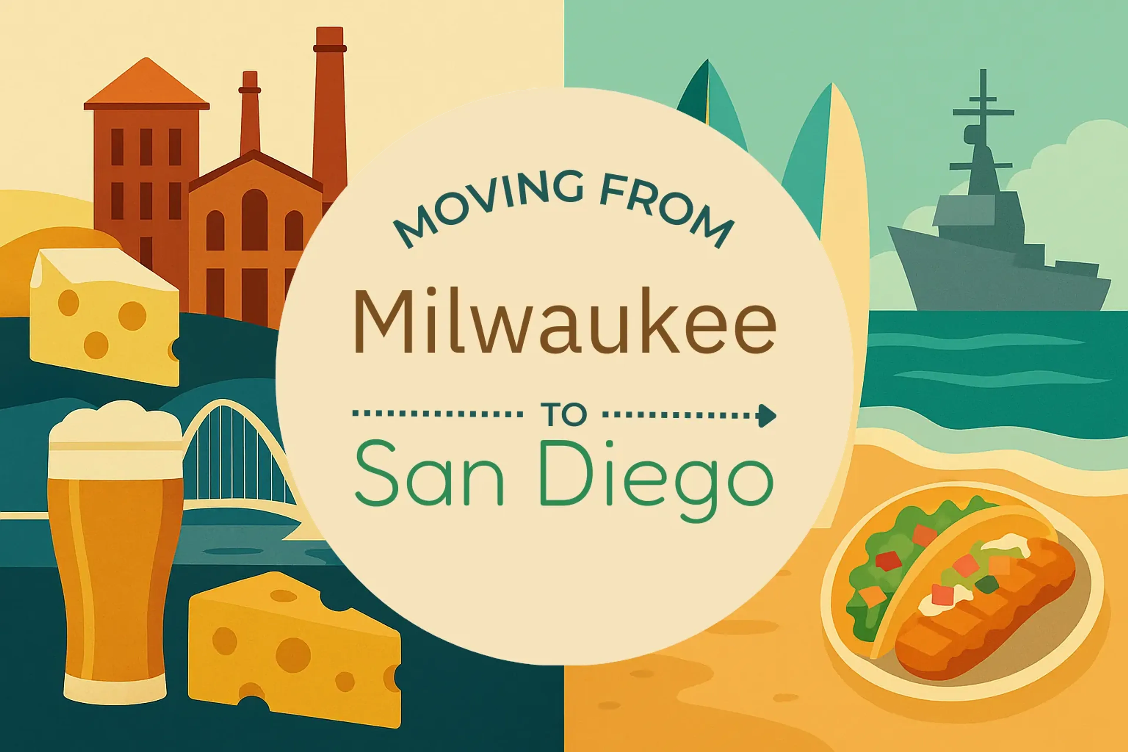 Side-by-side comparison of Milwaukee to San Diego moving companies