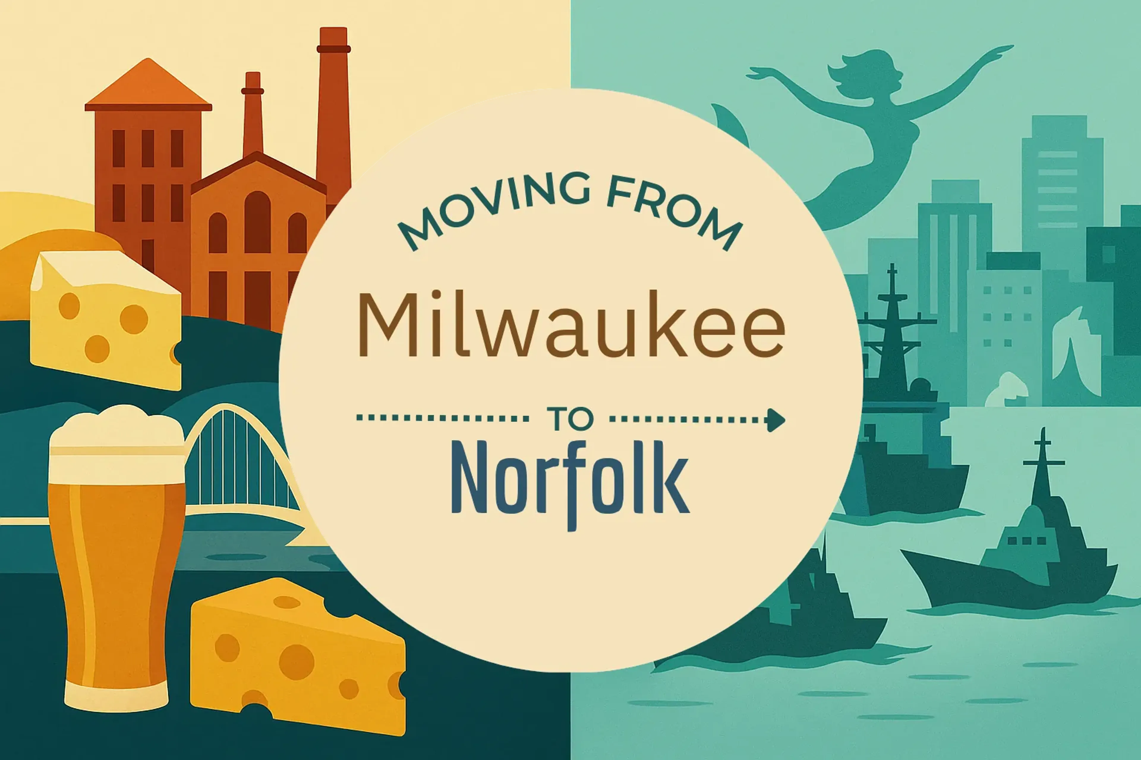 Side-by-side comparison of Milwaukee to Norfolk moving companies