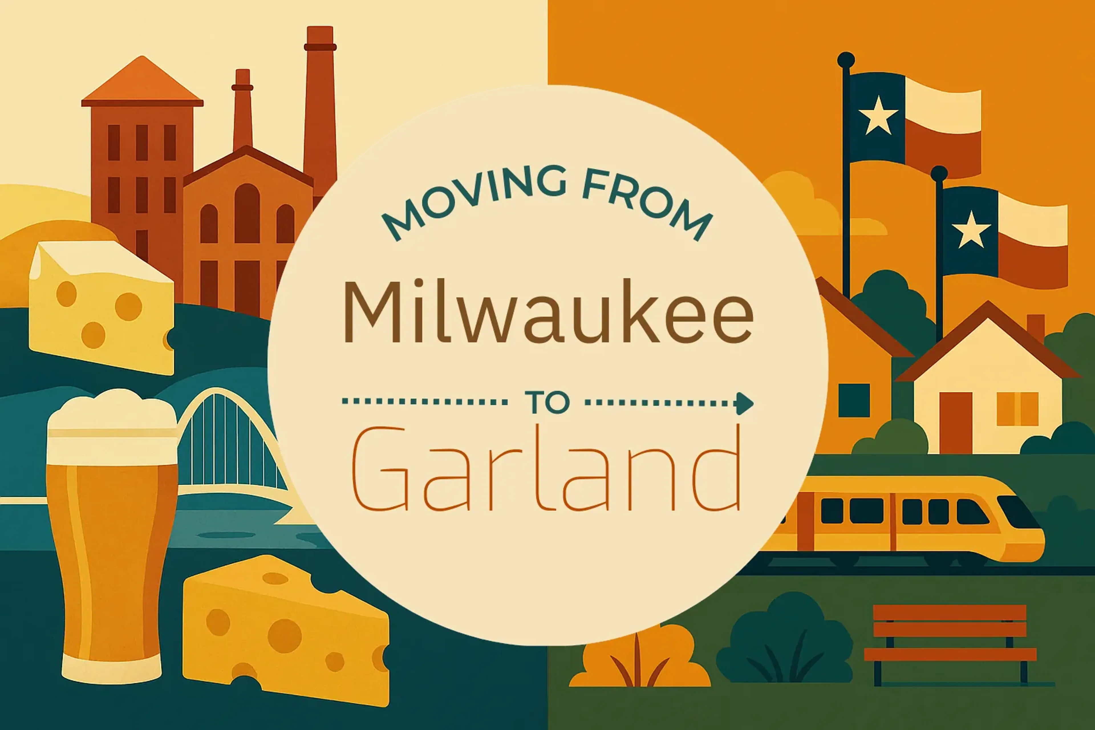 Side-by-side comparison of Milwaukee to Garland moving companies