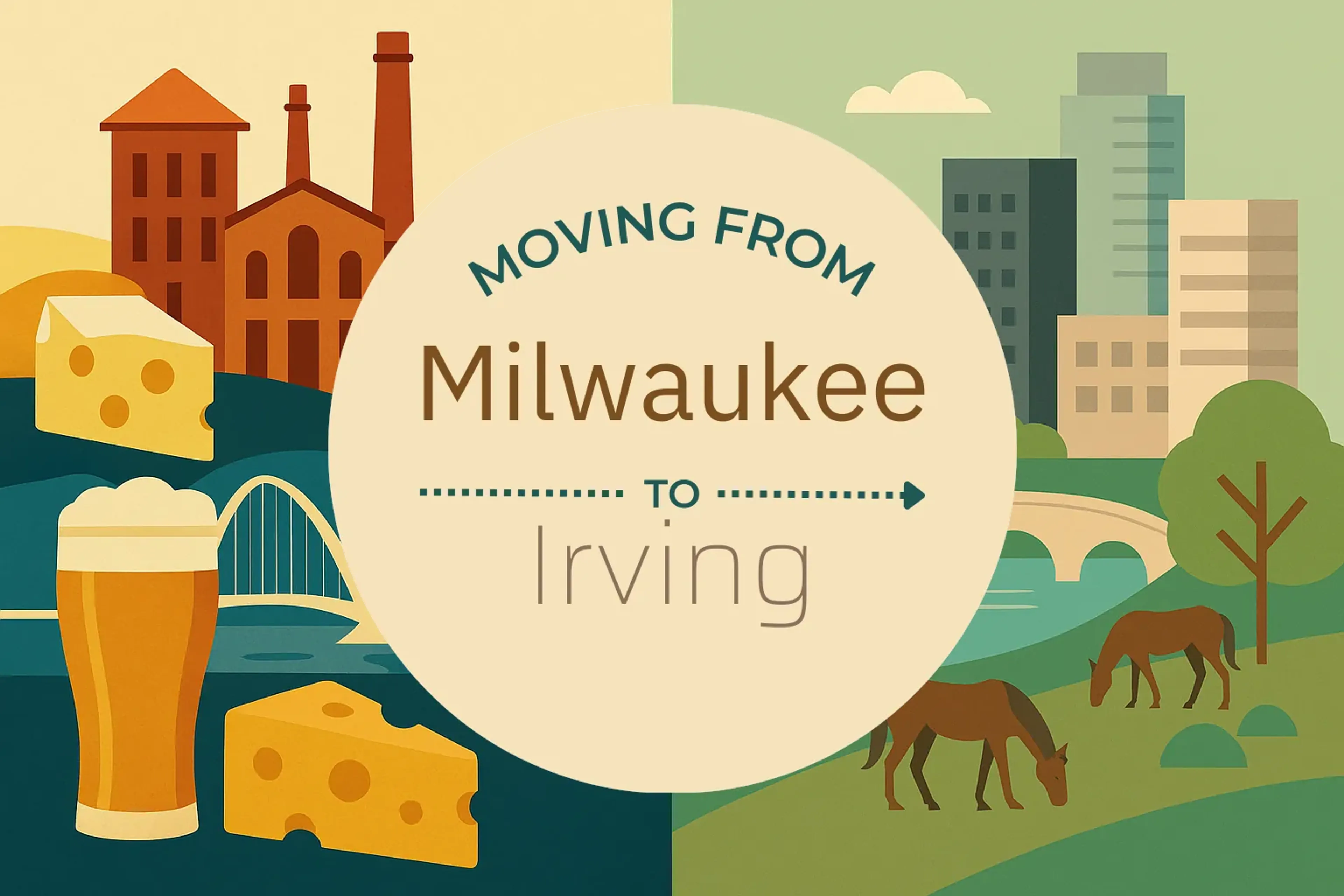 Side-by-side comparison of Milwaukee to Irving moving companies