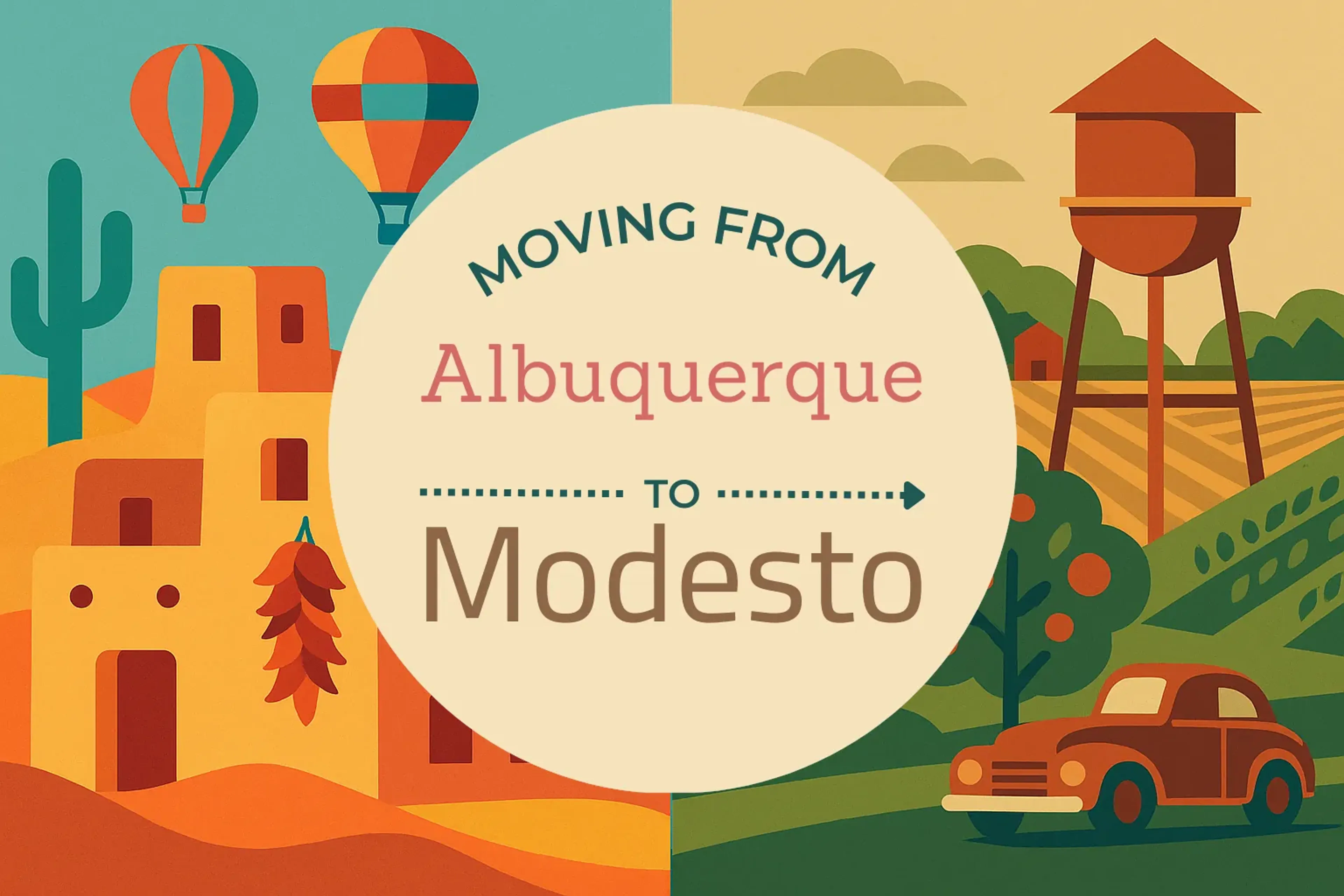 Side-by-side comparison of Albuquerque to Modesto moving companies