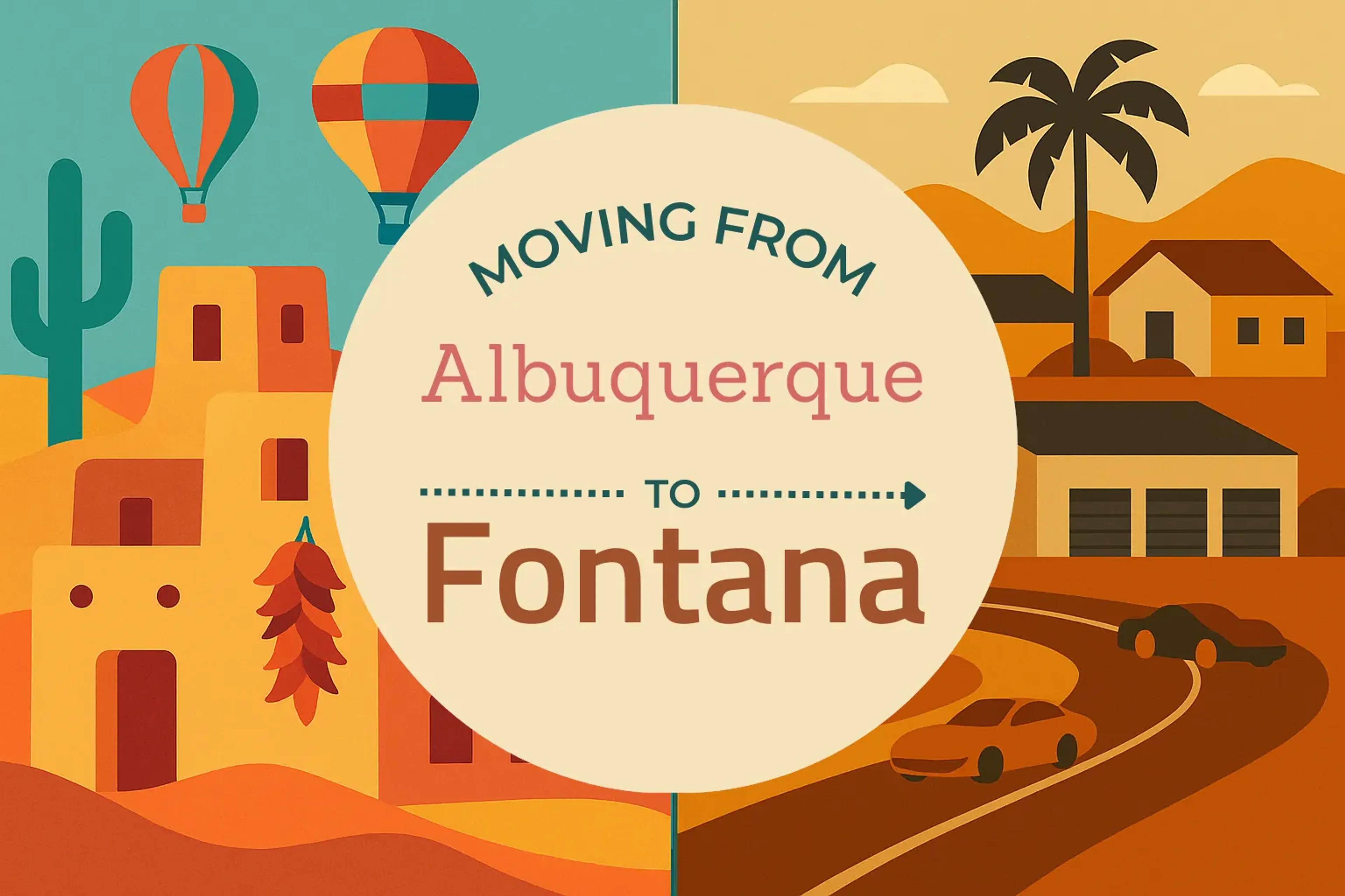 Side-by-side comparison of Albuquerque to Fontana moving companies