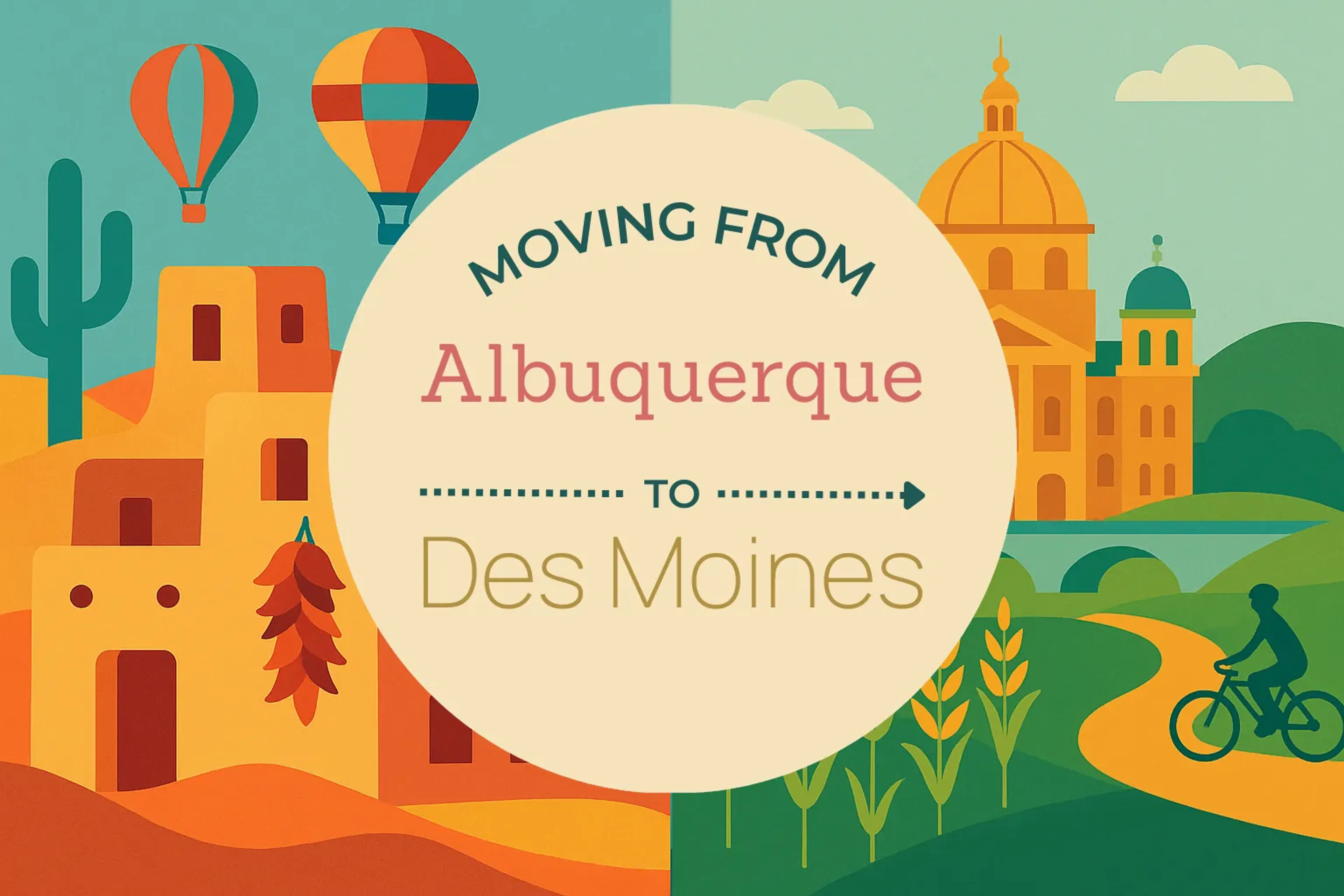 Side-by-side comparison of Albuquerque to Des Moines moving companies