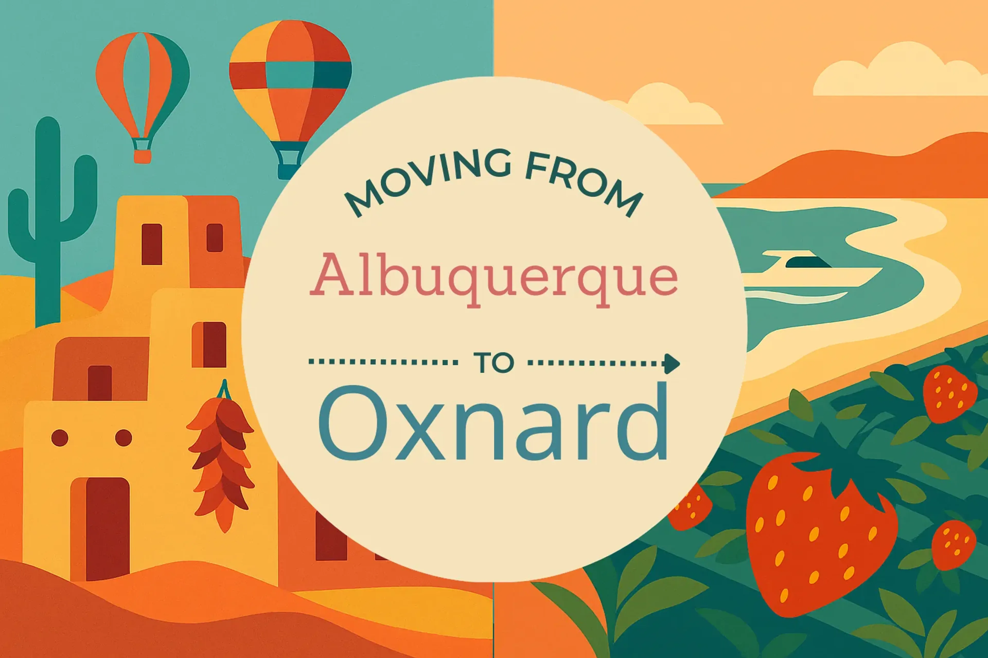 Side-by-side comparison of Albuquerque to Oxnard moving companies