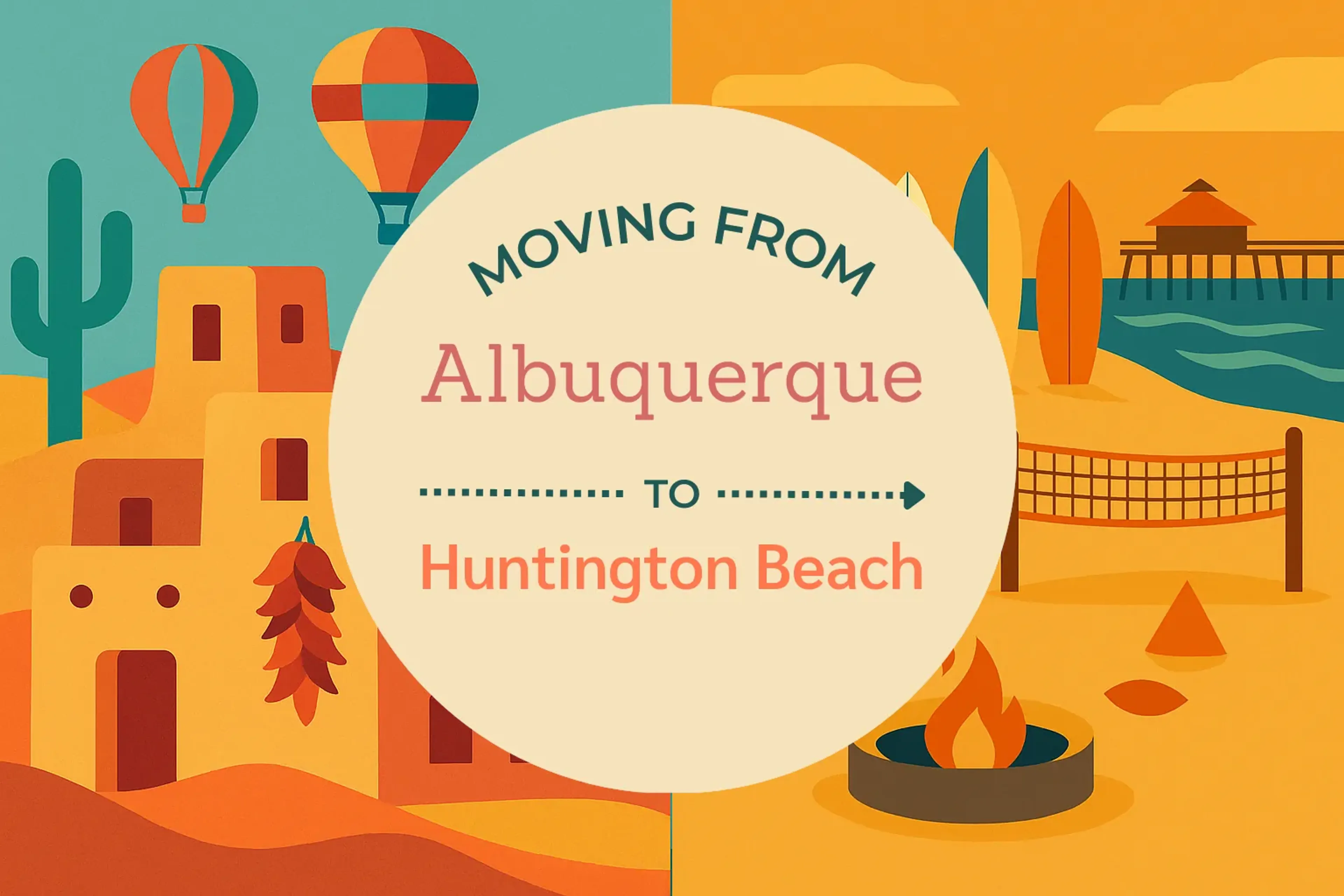 Side-by-side comparison of Albuquerque to Huntington Beach moving companies