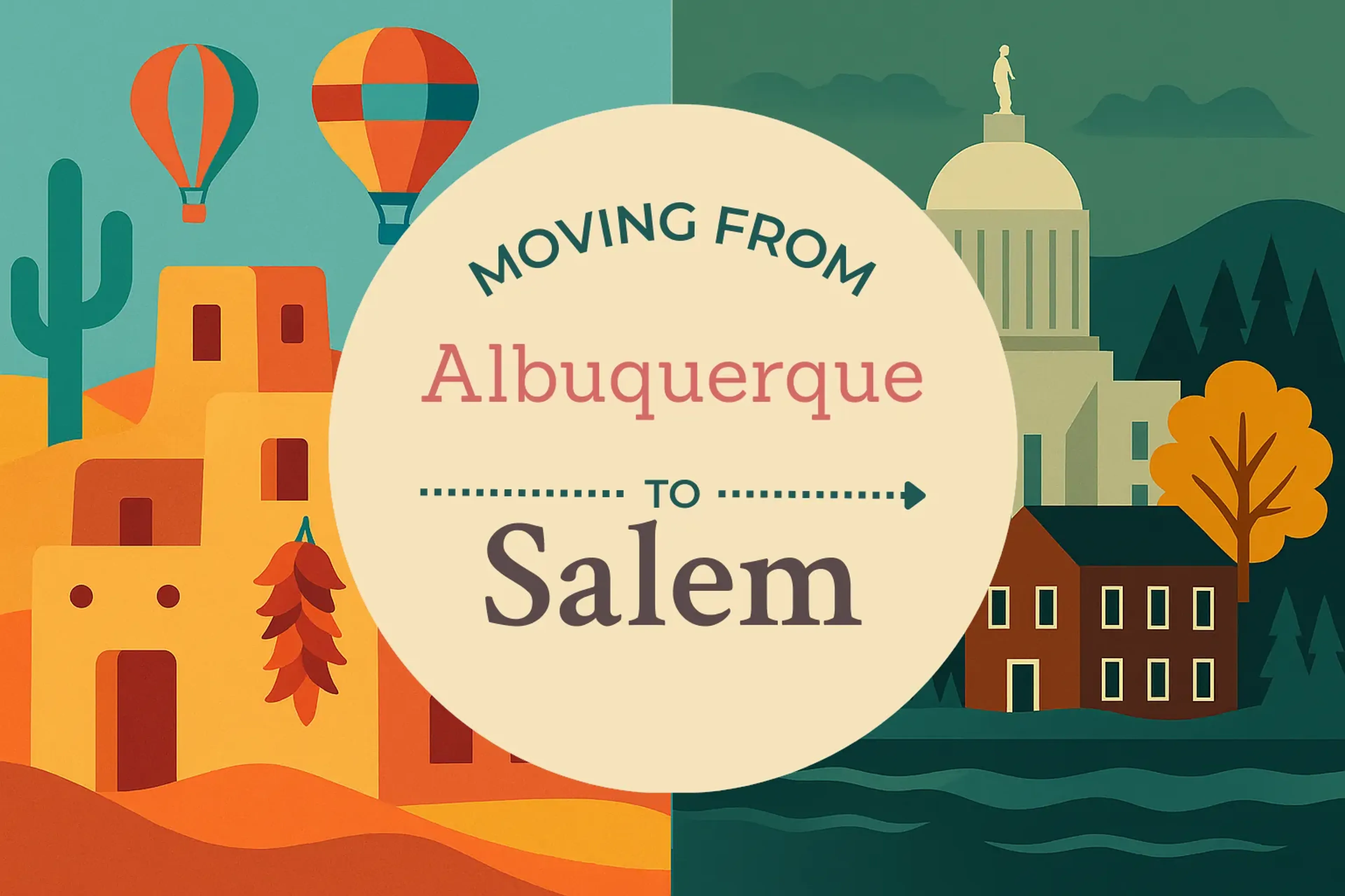Side-by-side comparison of Albuquerque to Salem moving companies