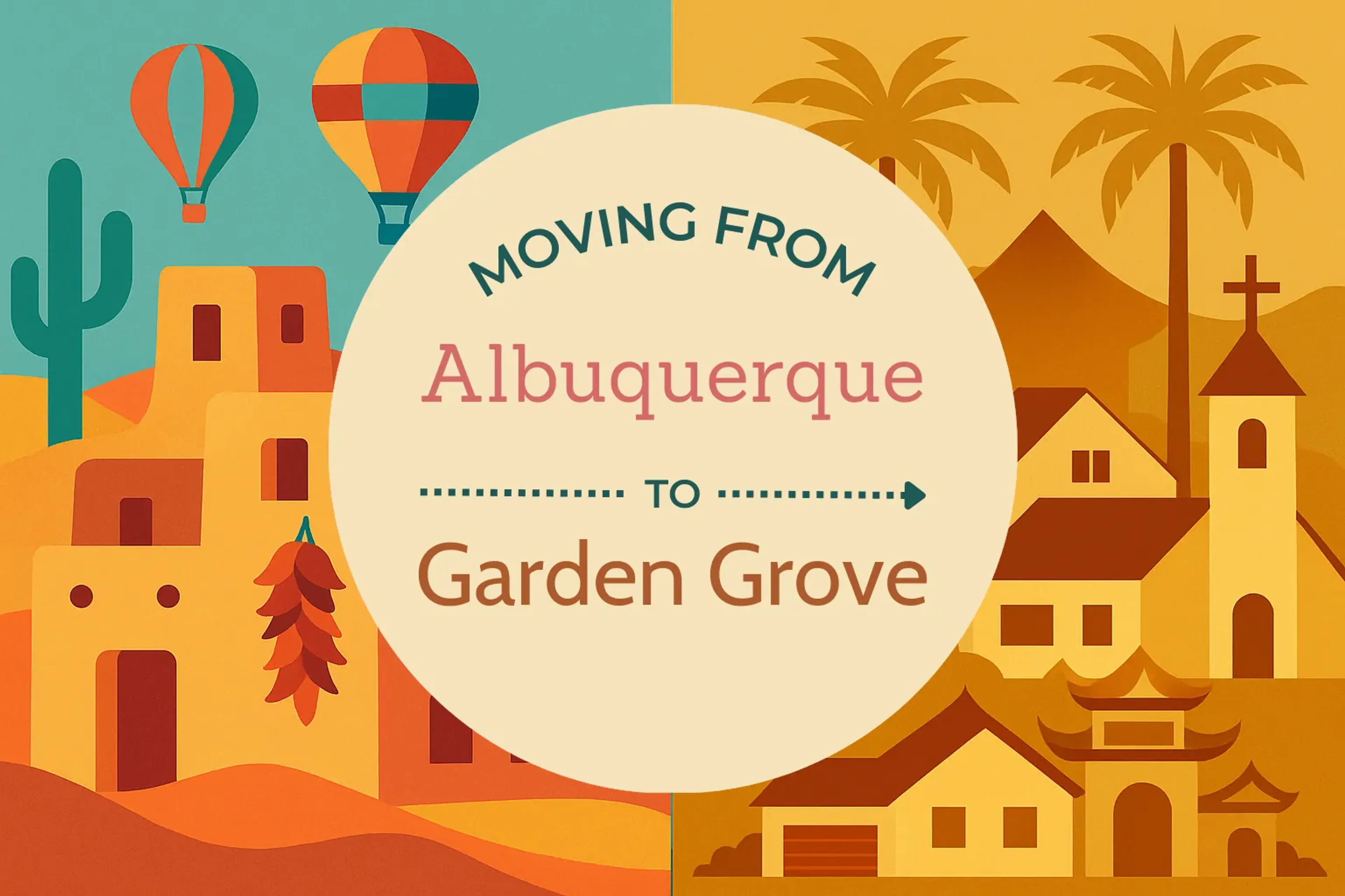 Side-by-side comparison of Albuquerque to Garden Grove moving companies