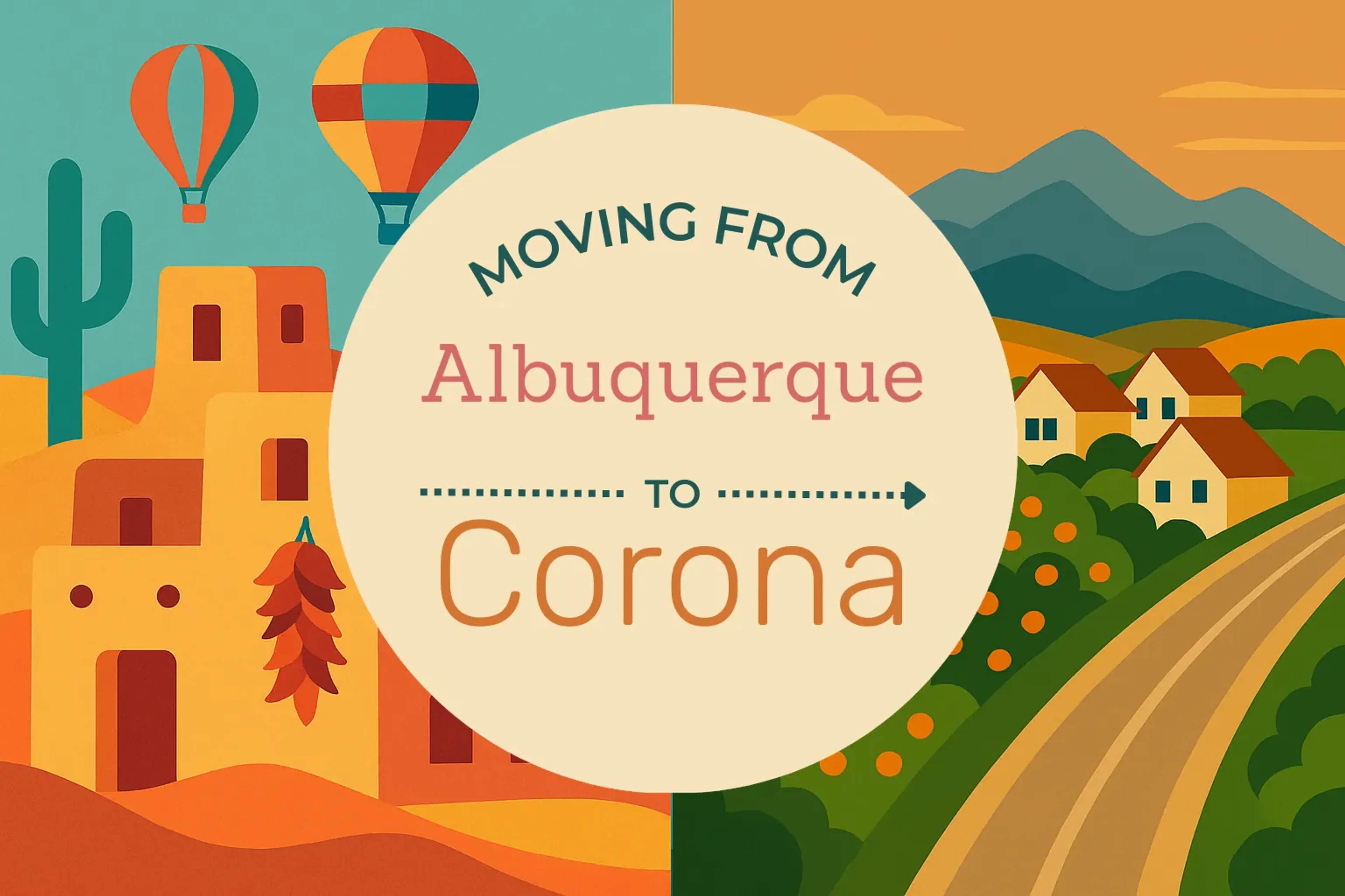 Side-by-side comparison of Albuquerque to Corona moving companies
