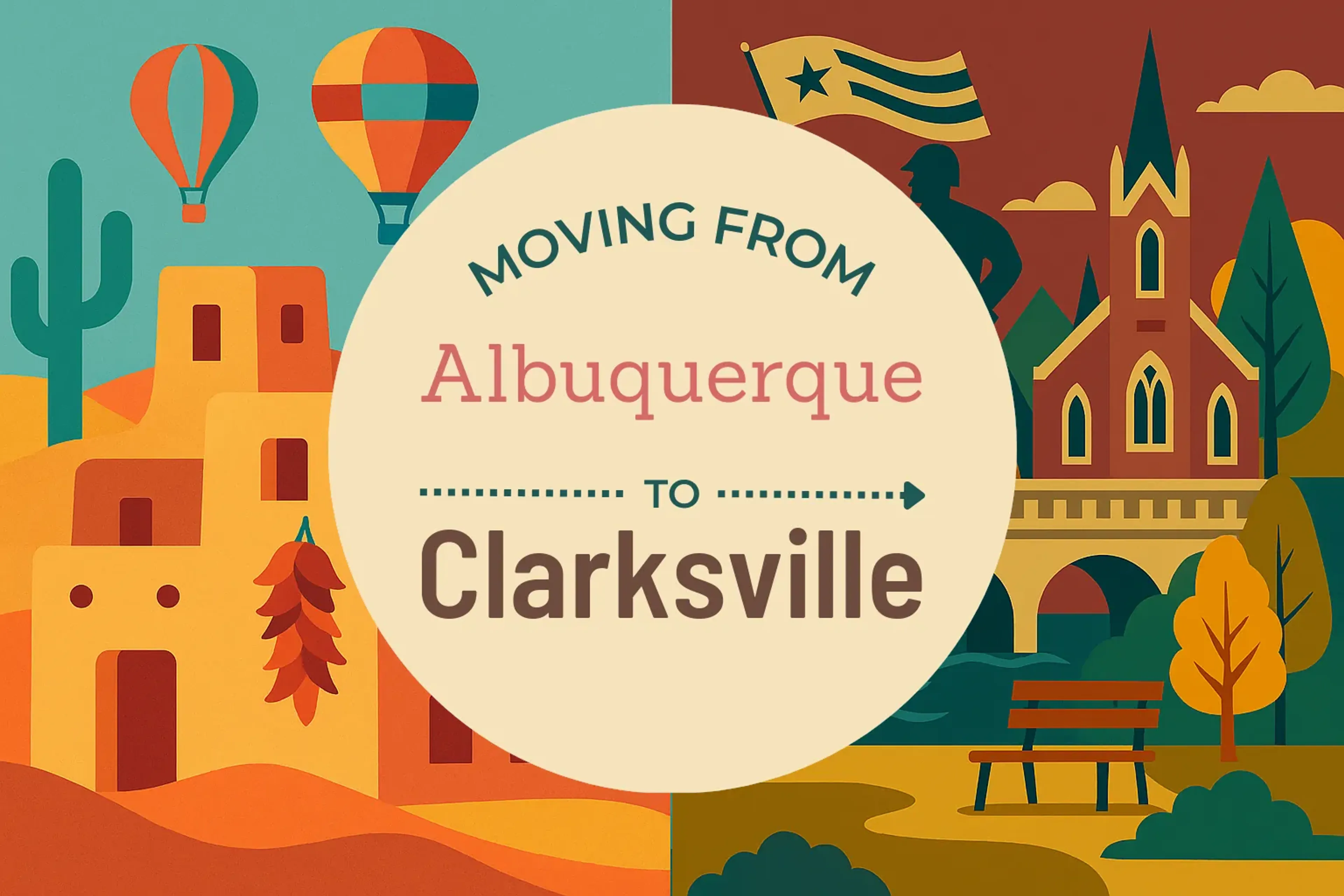 Side-by-side comparison of Albuquerque to Clarksville moving companies