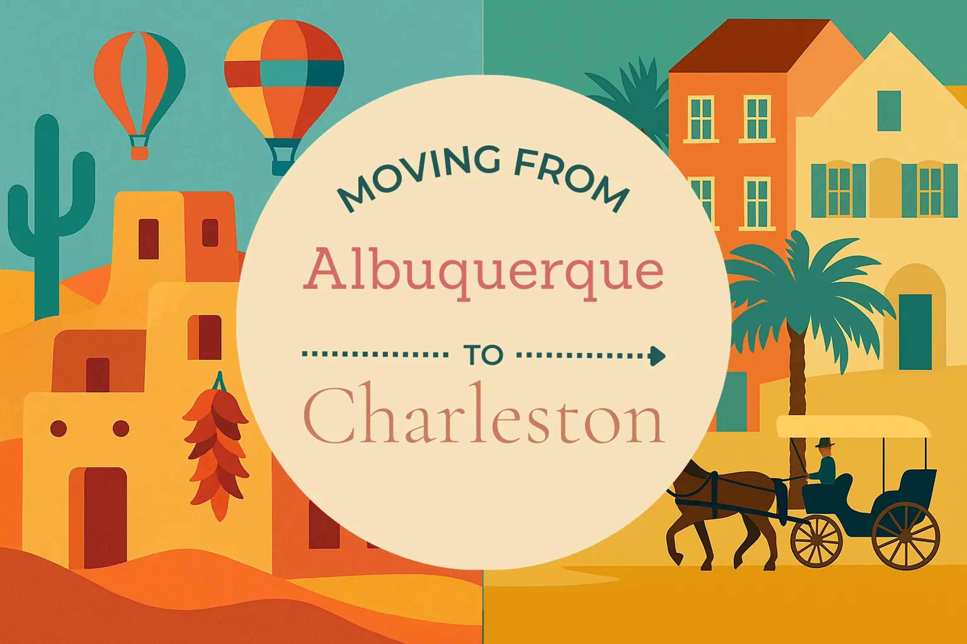 Side-by-side comparison of Albuquerque to Charleston moving companies