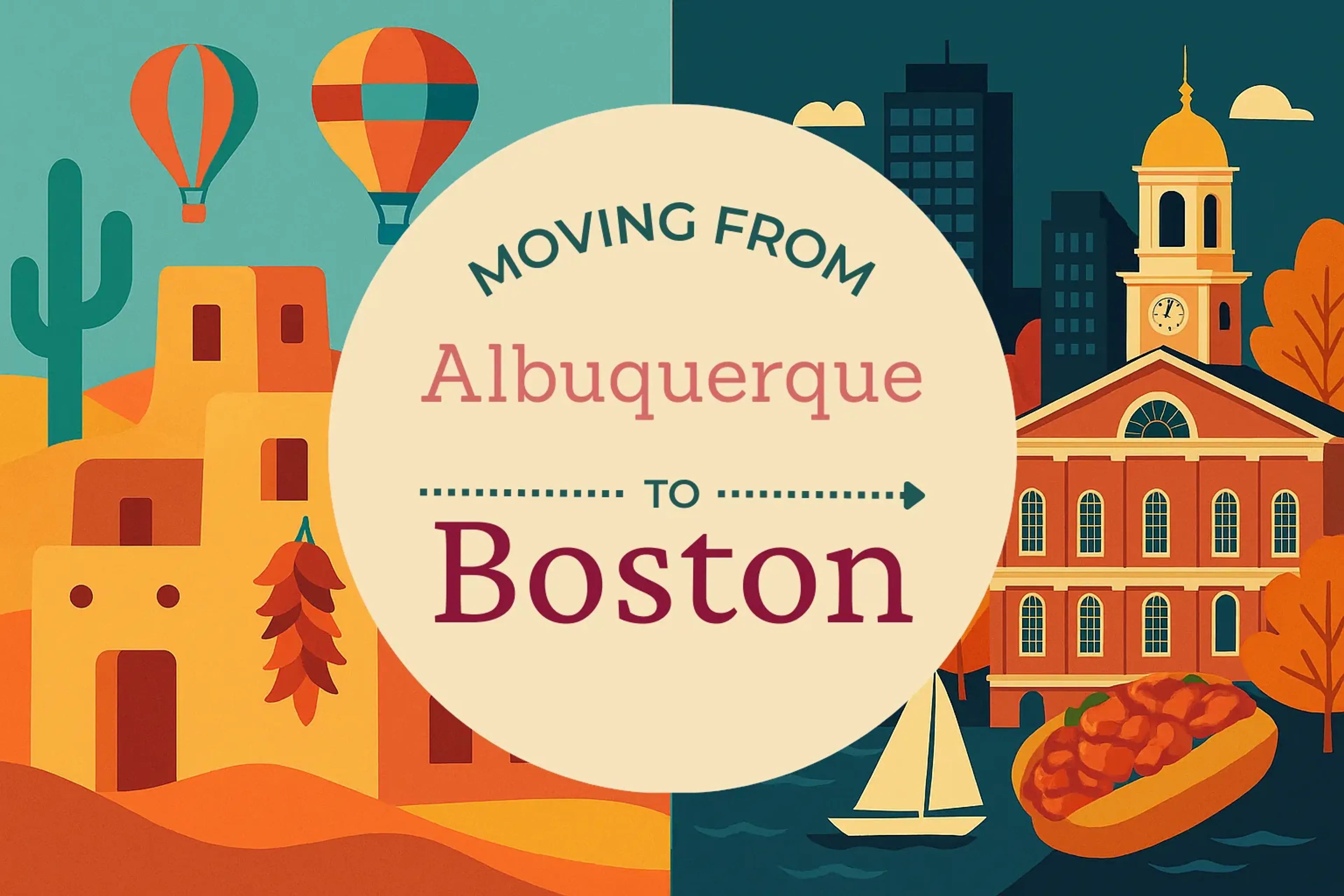 Side-by-side comparison of Albuquerque to Boston moving companies