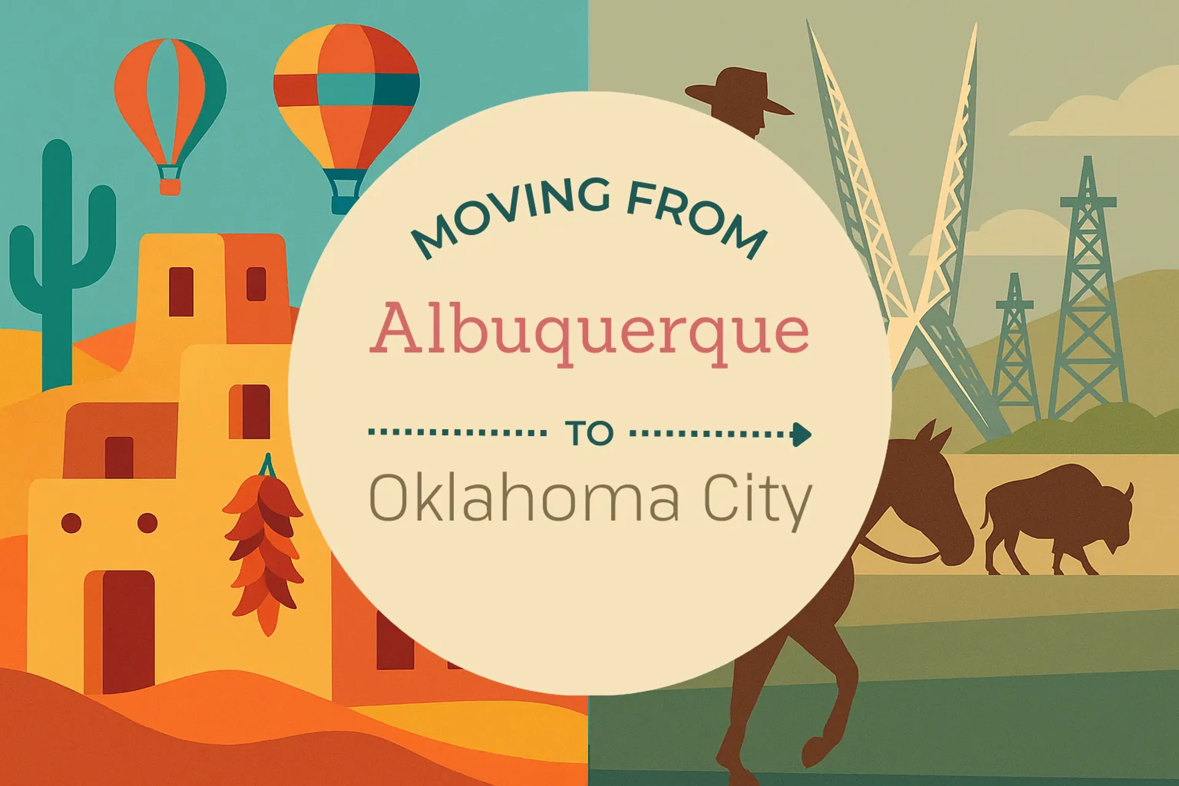 Side-by-side comparison of Albuquerque to Oklahoma City moving companies
